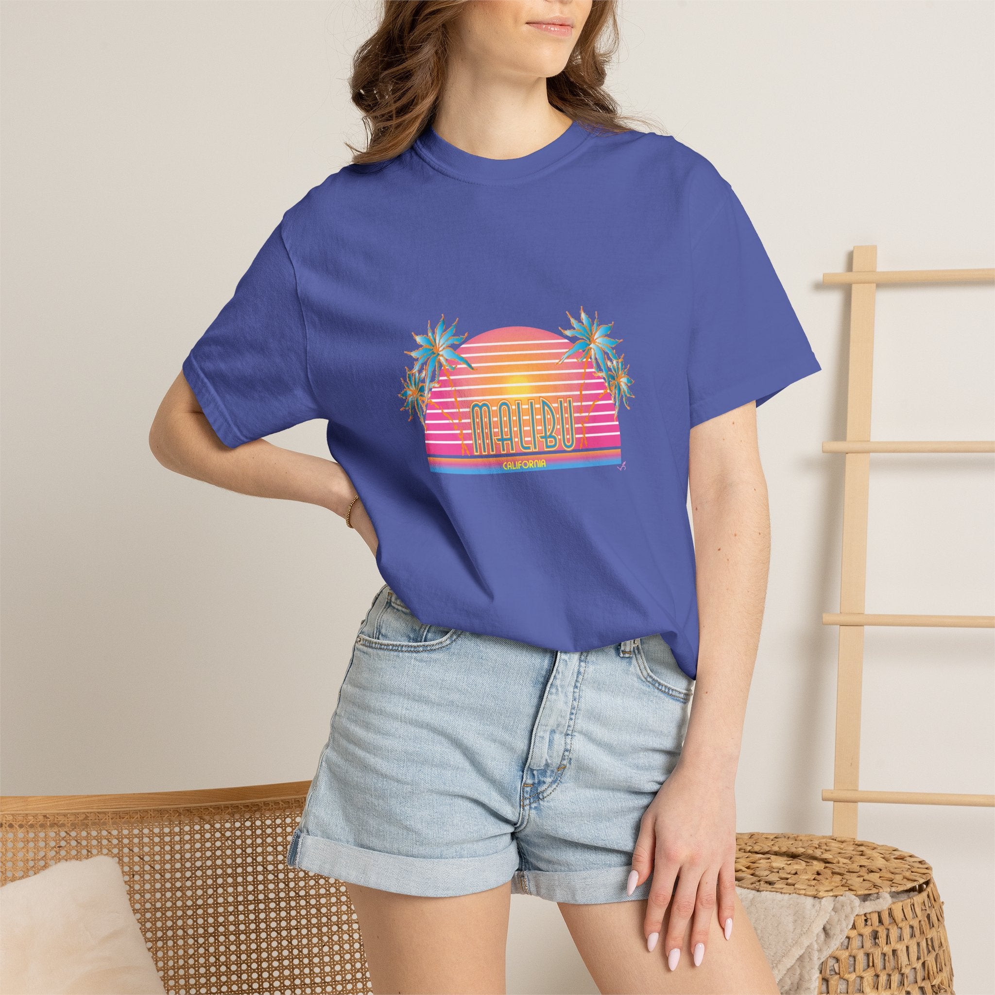 Striking Malibu California Graphic Unisex Garment-Dyed T-shirt