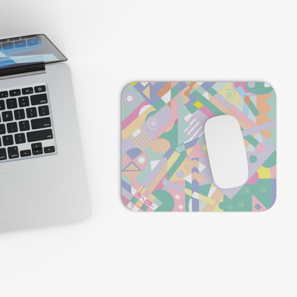 Pastel Geometric Abstract Pattern Mouse Pad (Rectangle)