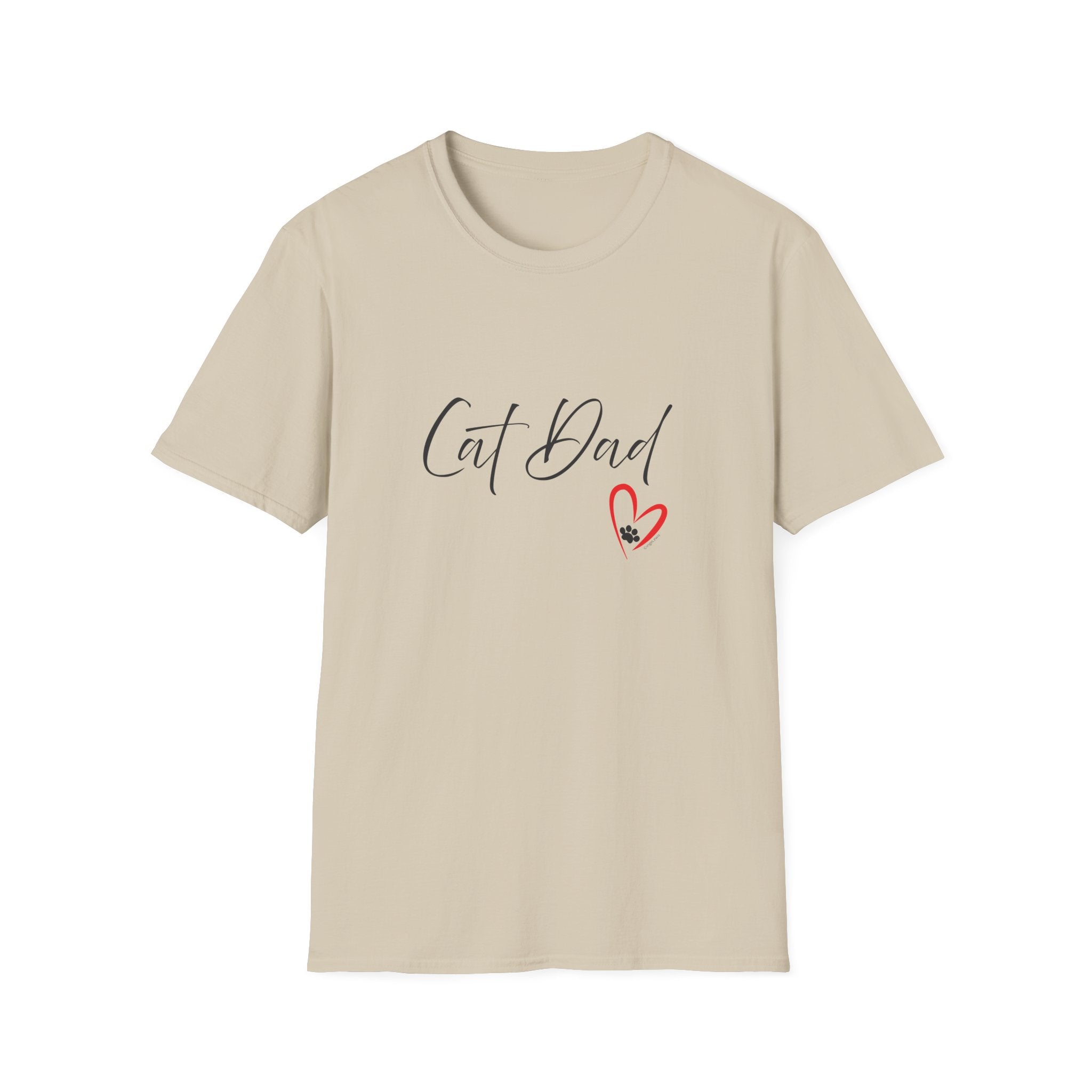 Cat Dad Heart Paw Graphic T-Shirt