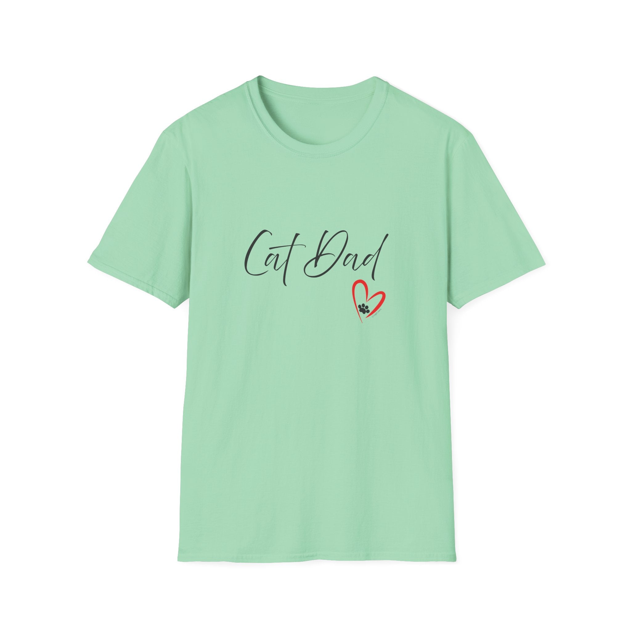 Cat Dad Heart Paw Graphic T-Shirt