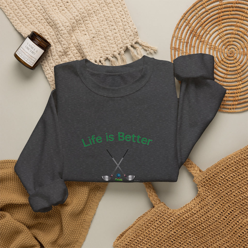 Life Is Better with Golf Graphic Unisex Heavy Blend™ Crewneck Sweatshirt