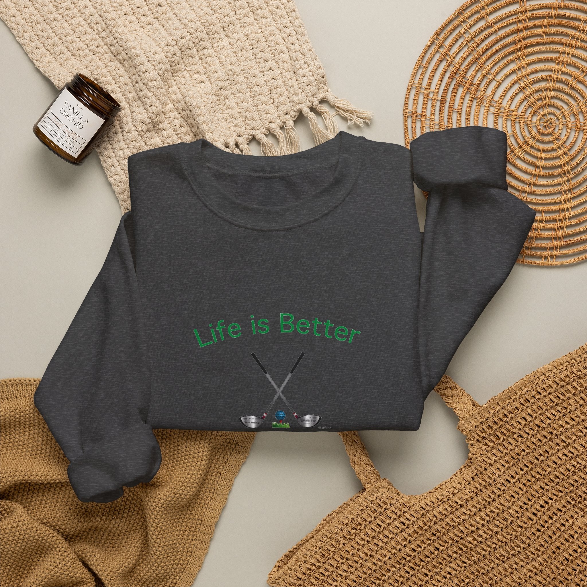 Life Is Better with Golf Graphic Unisex Heavy Blend™ Crewneck Sweatshirt