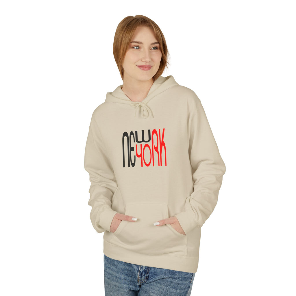 New York Retro Red Black Typography HoodieUnisex Hoodie