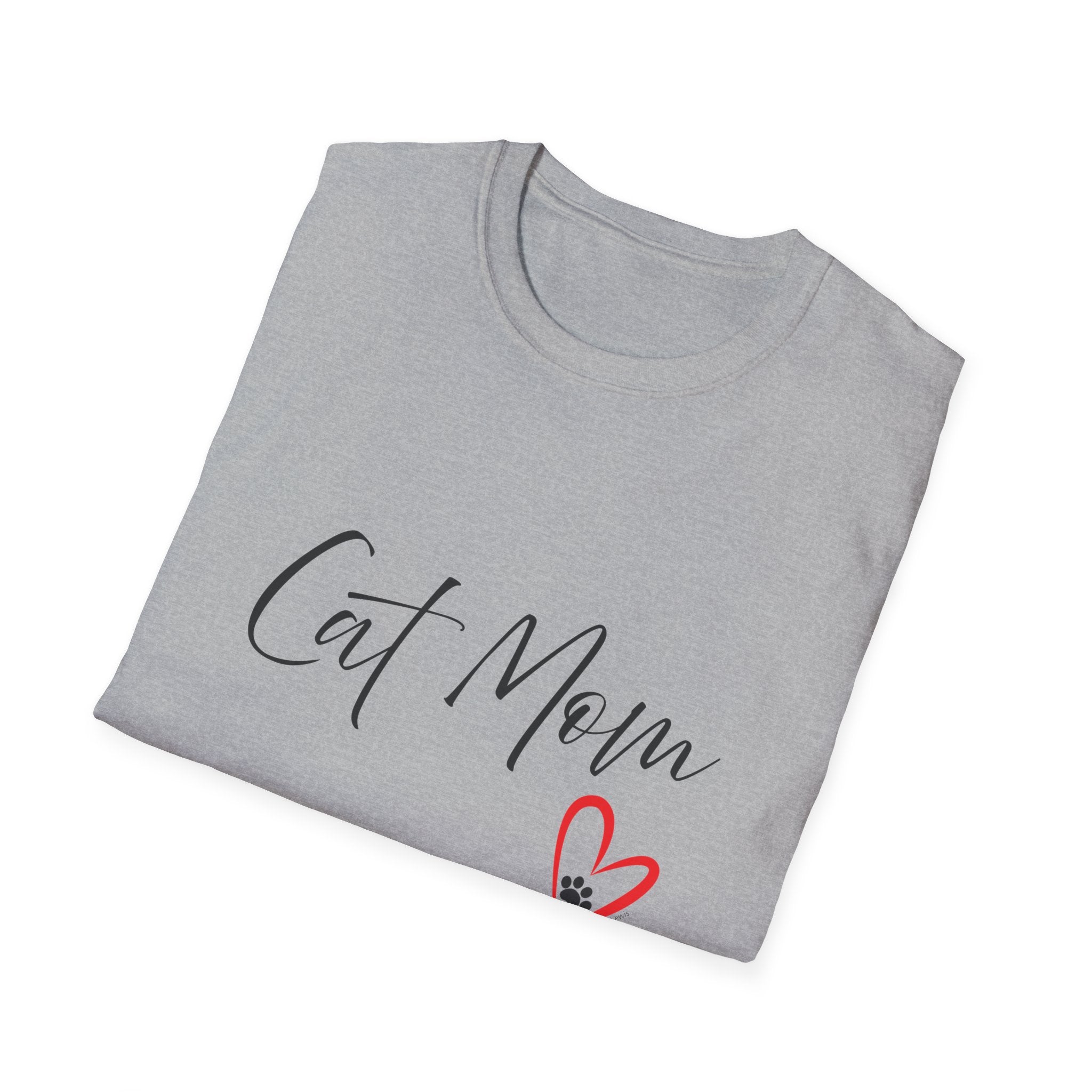 Cat Mom Heart Graphic Tee