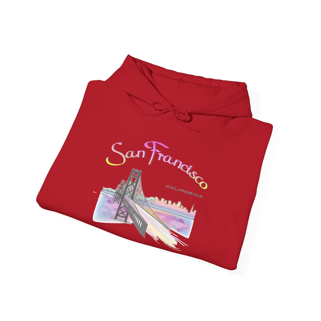 San Francisco Rainbow Bridge Graphic Hoodie - Unisex Heavy Blend™ Hooded Sweatshirt