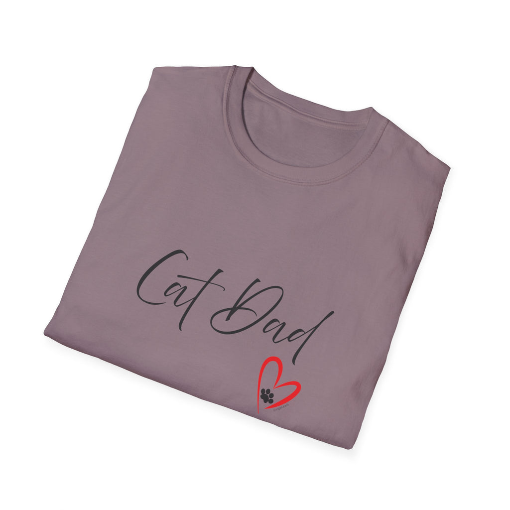 Cat Dad Heart Paw Graphic T-Shirt