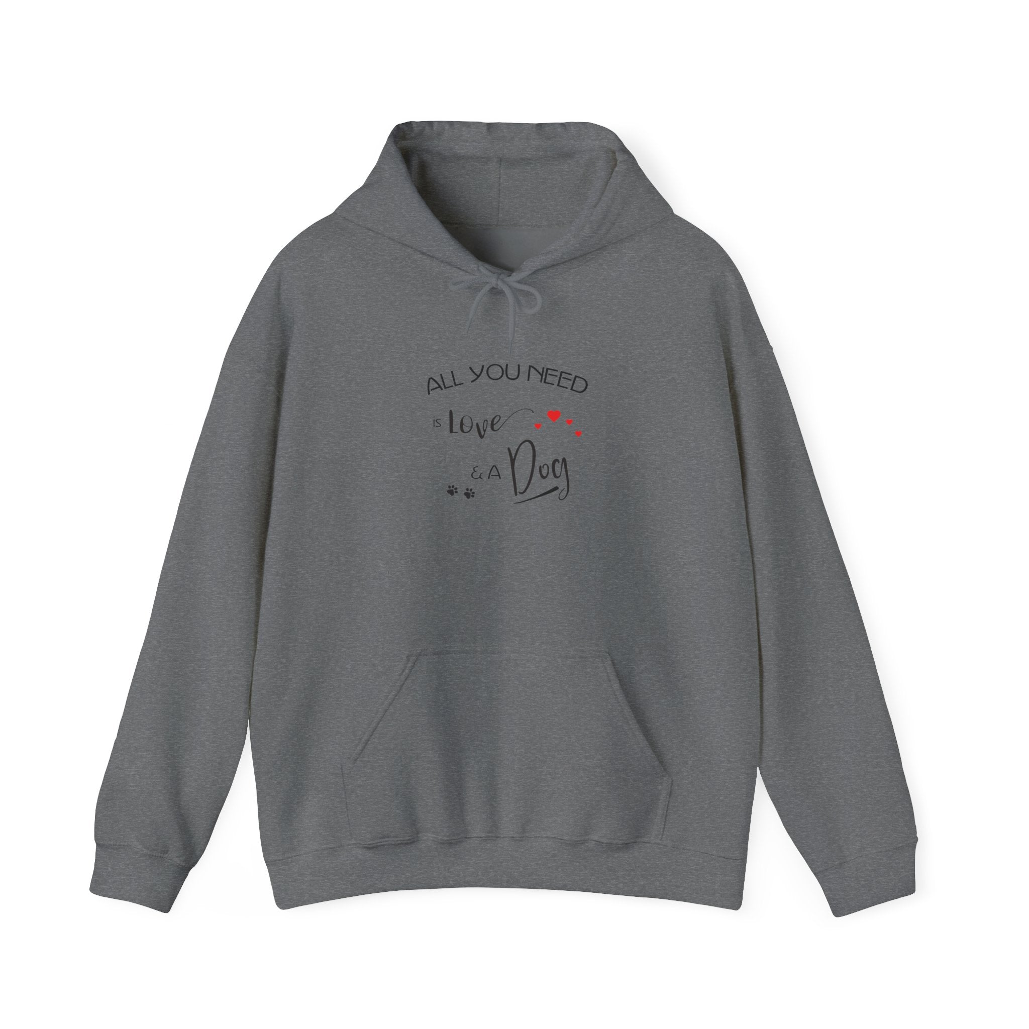 All You Need Is Love and a Dog Graphic Hoodie - Unisex Heavy Blend™ Hooded Sweatshirt