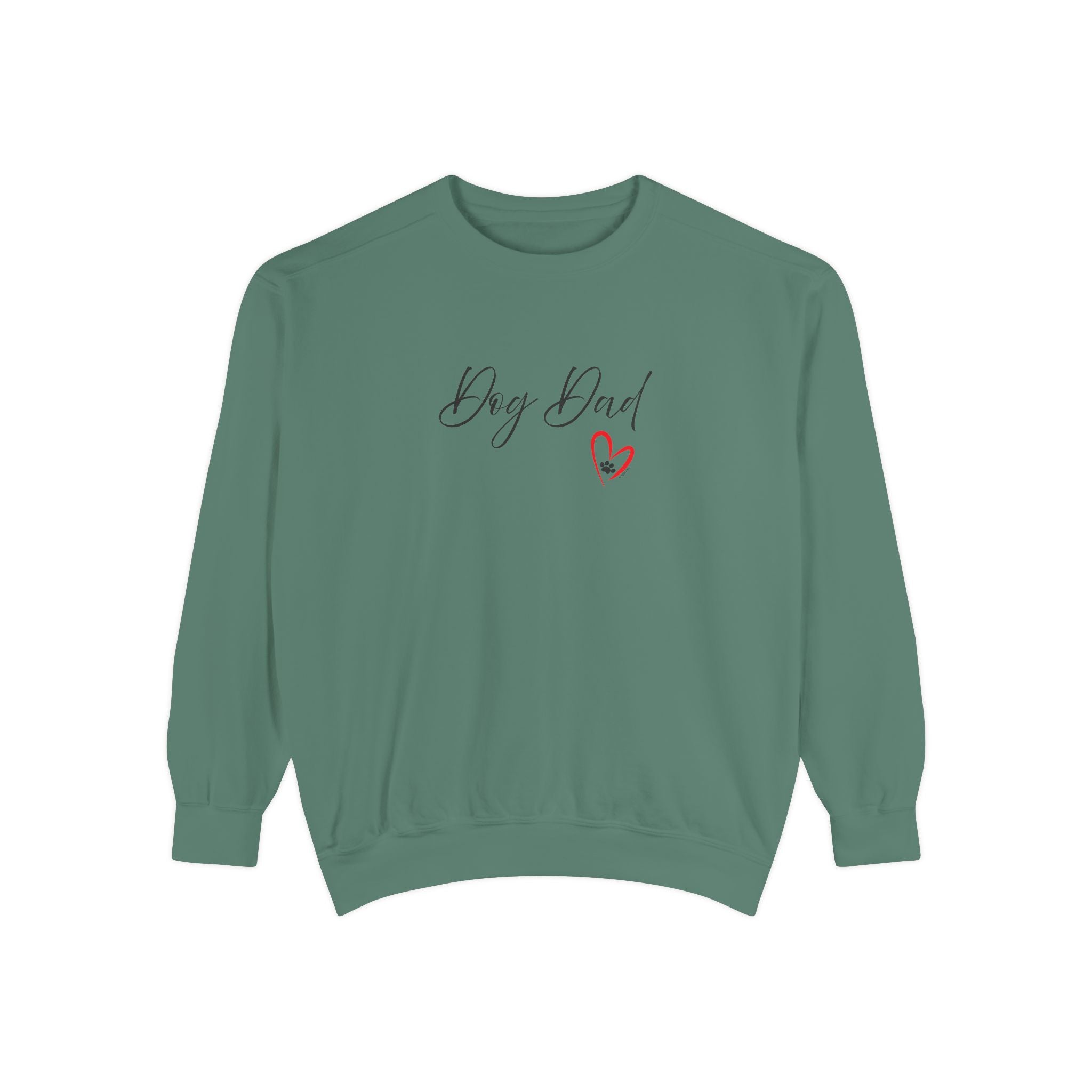 Dog Dad Heart Graphic Hoodie Garment-Dyed Sweatshirt
