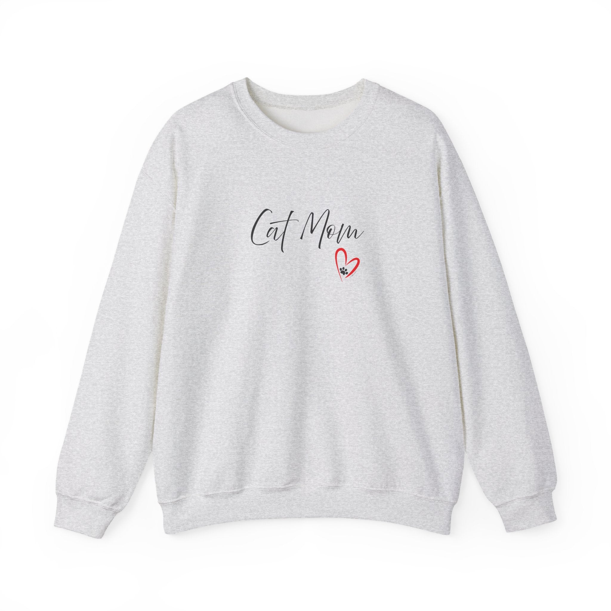Cat Mom Heart Unisex Crewneck Sweatshirt
