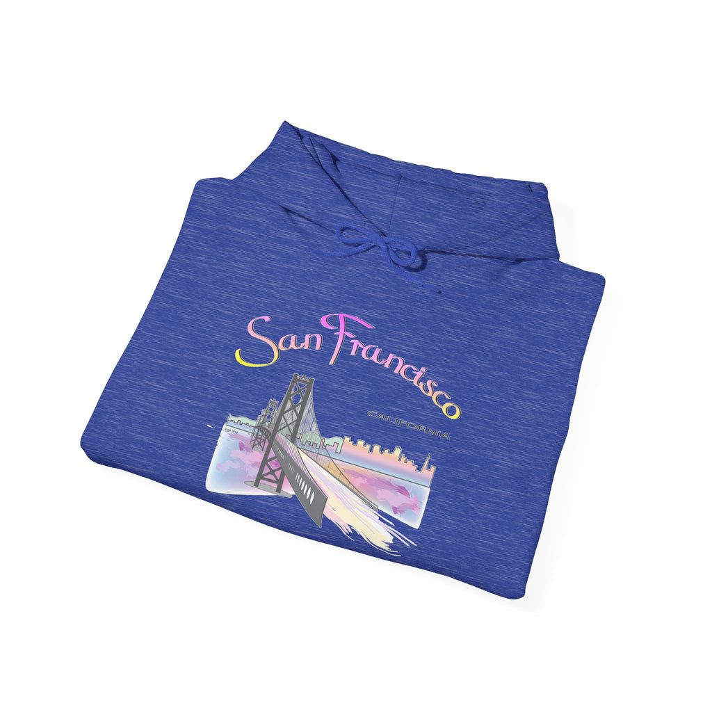 San Francisco Rainbow Bridge Graphic Hoodie - Unisex Heavy Blend™ Hooded Sweatshirt