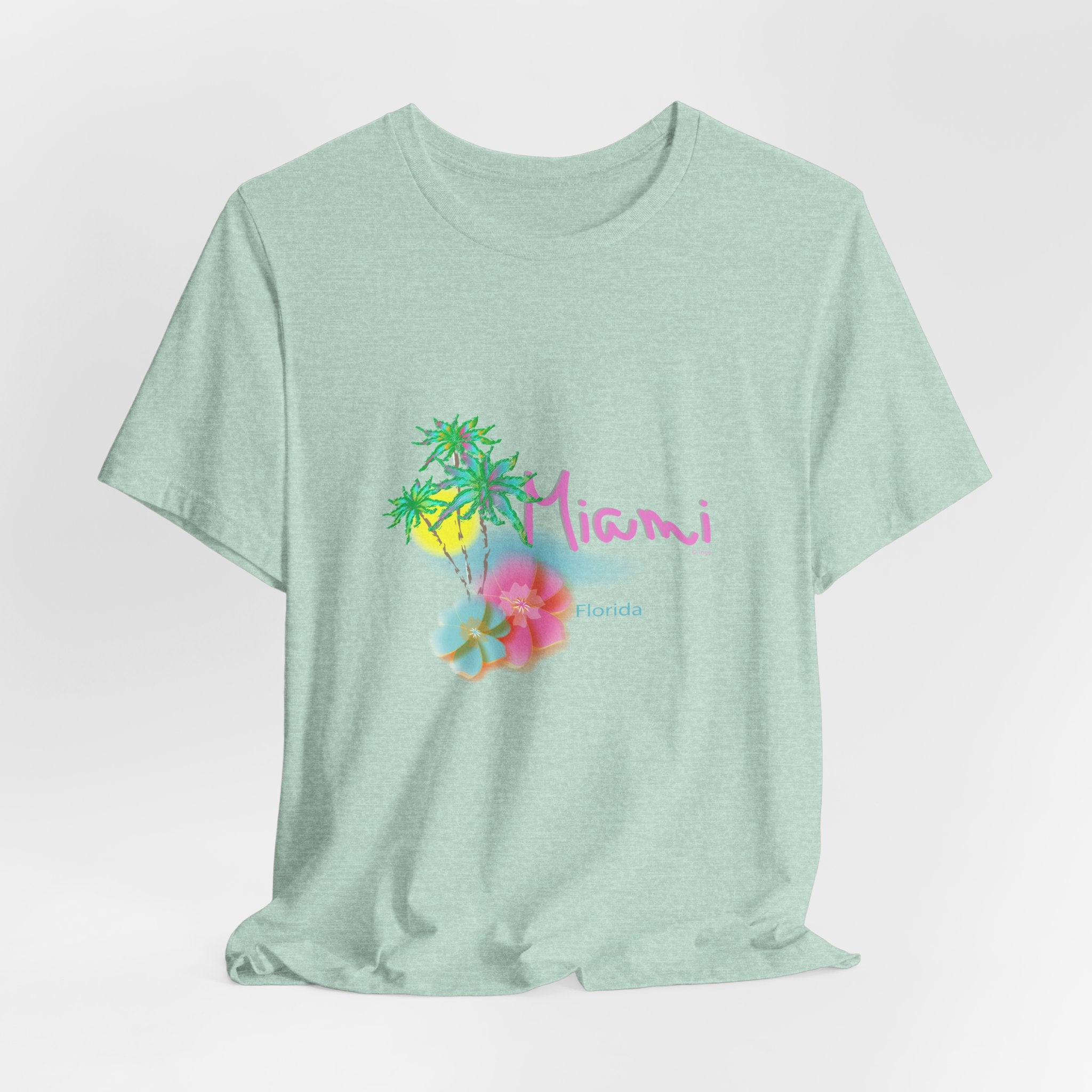 MIAMI, Florida Palm Sunset Graphic Unisex Jersey Short Sleeve Tee