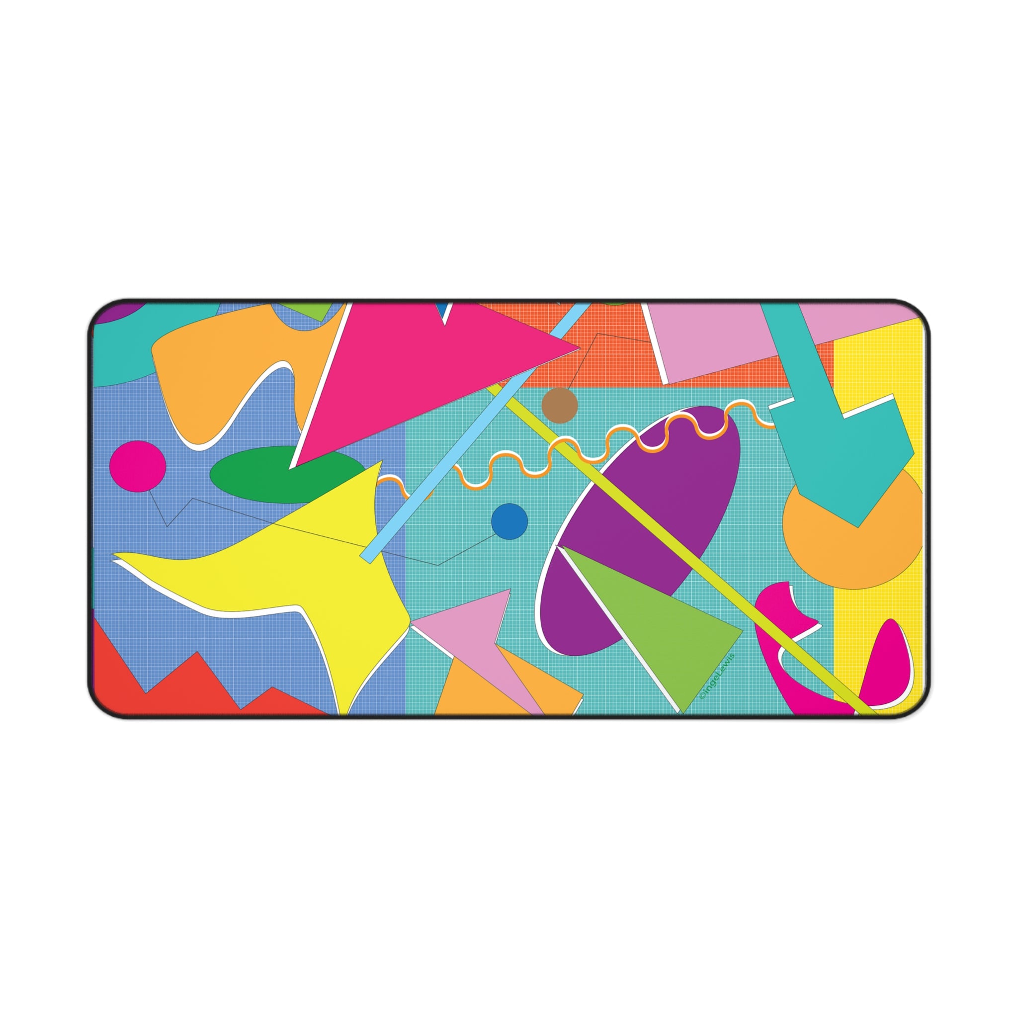 Connection Abstract Art Desk Mat – Colorful Geometric Modern Workspace Decor