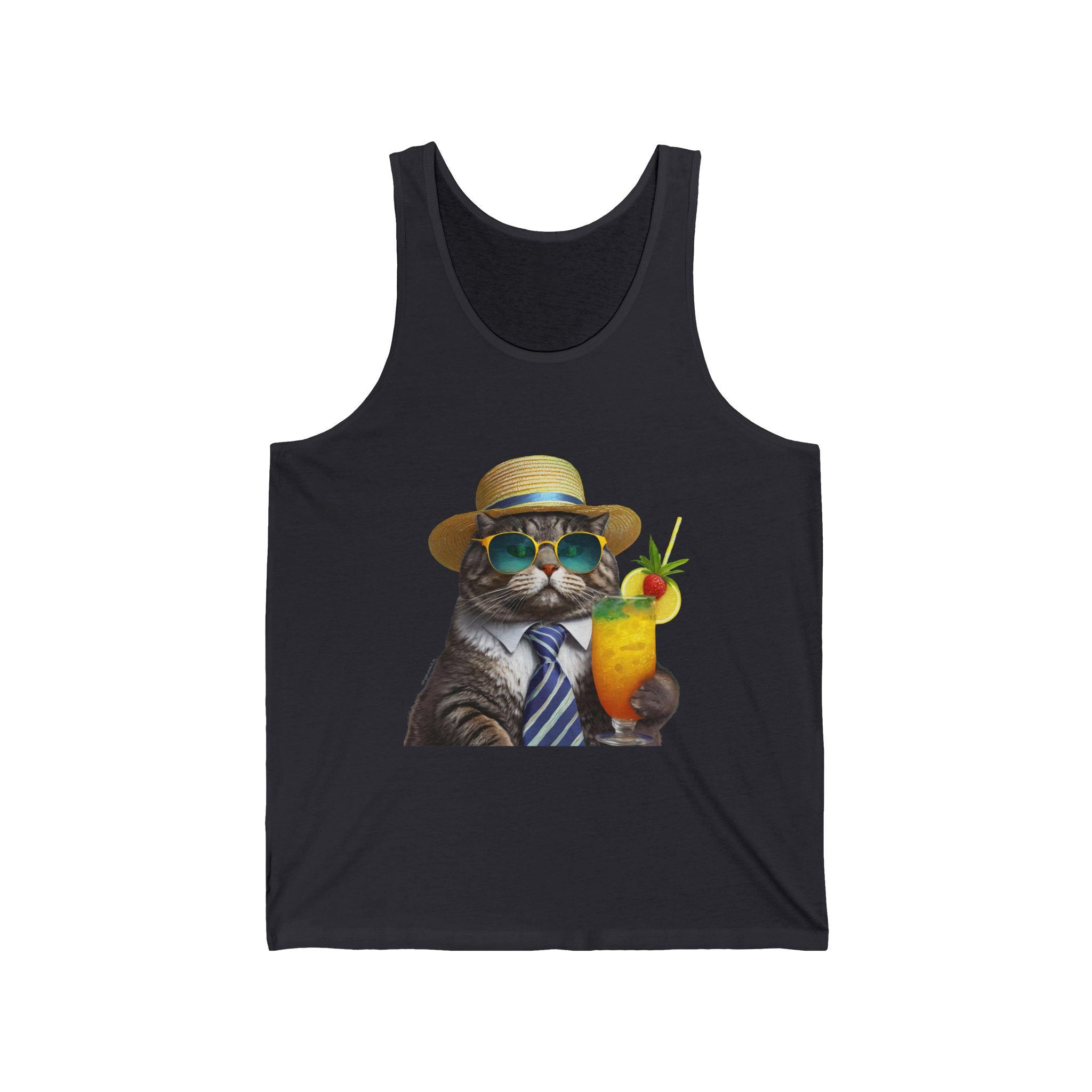 Purr-fectly Chilled Cat Graphic Unisex Jersey Tank