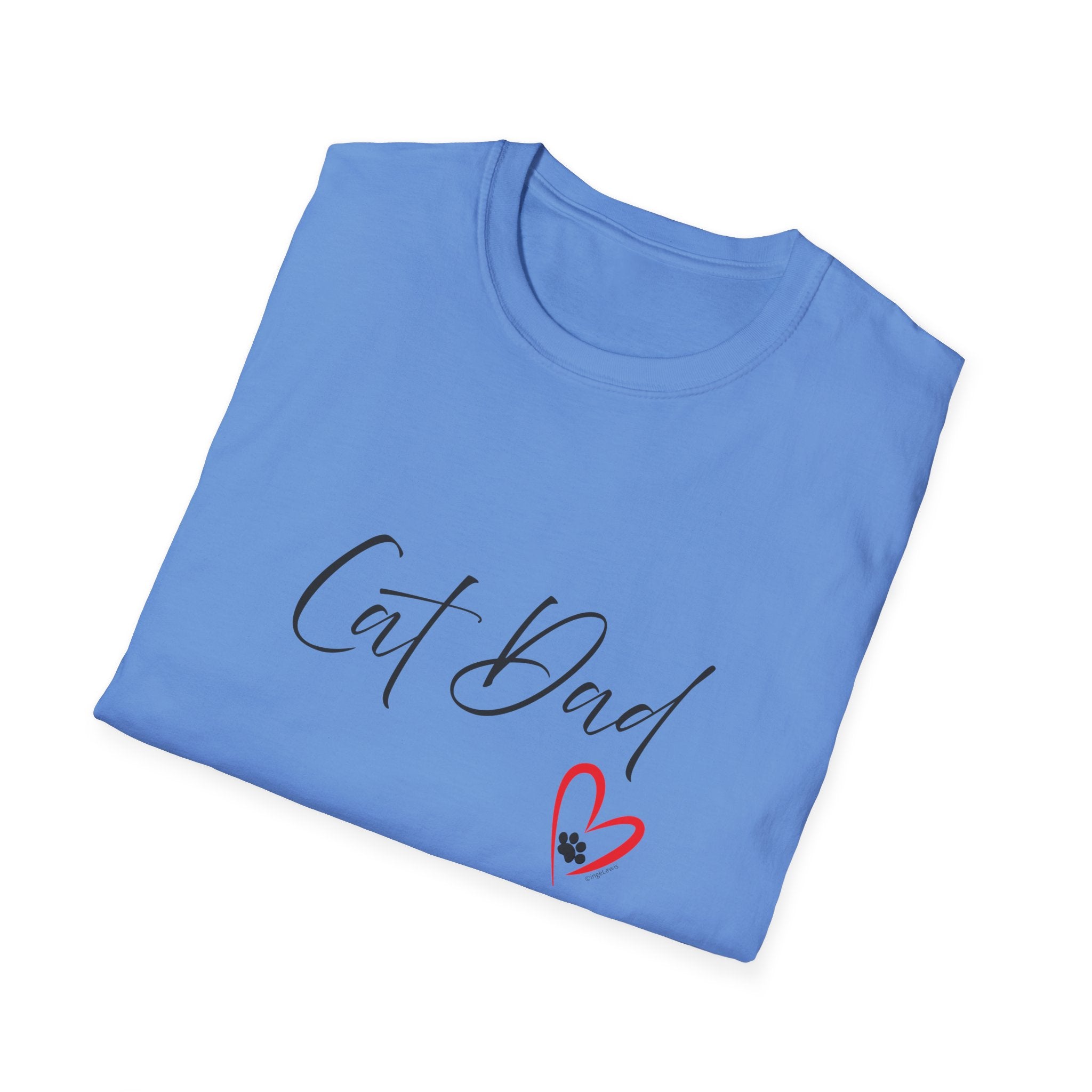 Cat Dad Heart Paw Graphic T-Shirt
