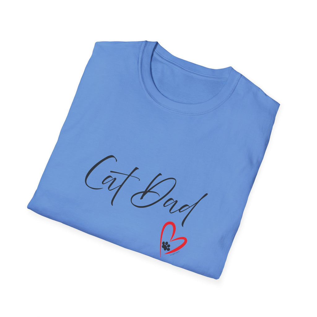 Cat Dad Heart Paw Graphic T-Shirt