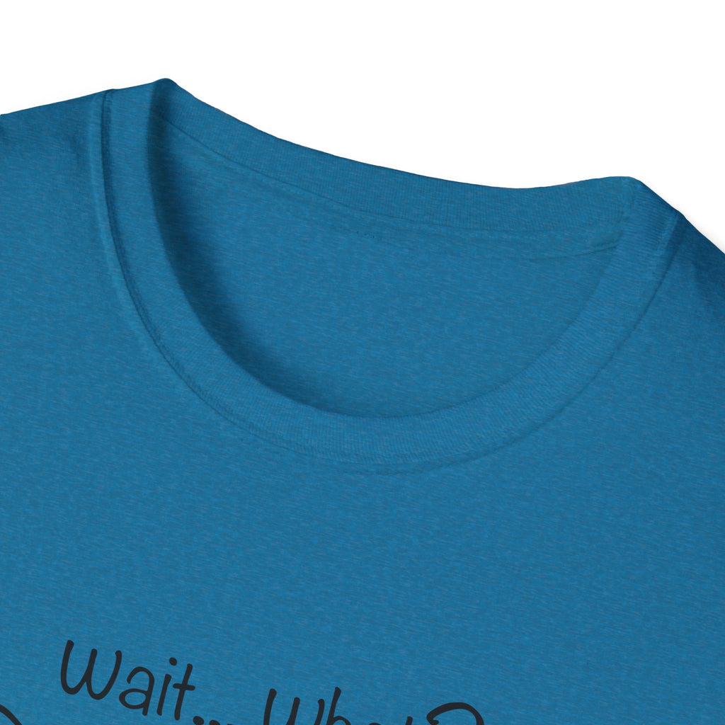 Wait, What? Funny Cat Graphic T-Shirt with Bow Tie