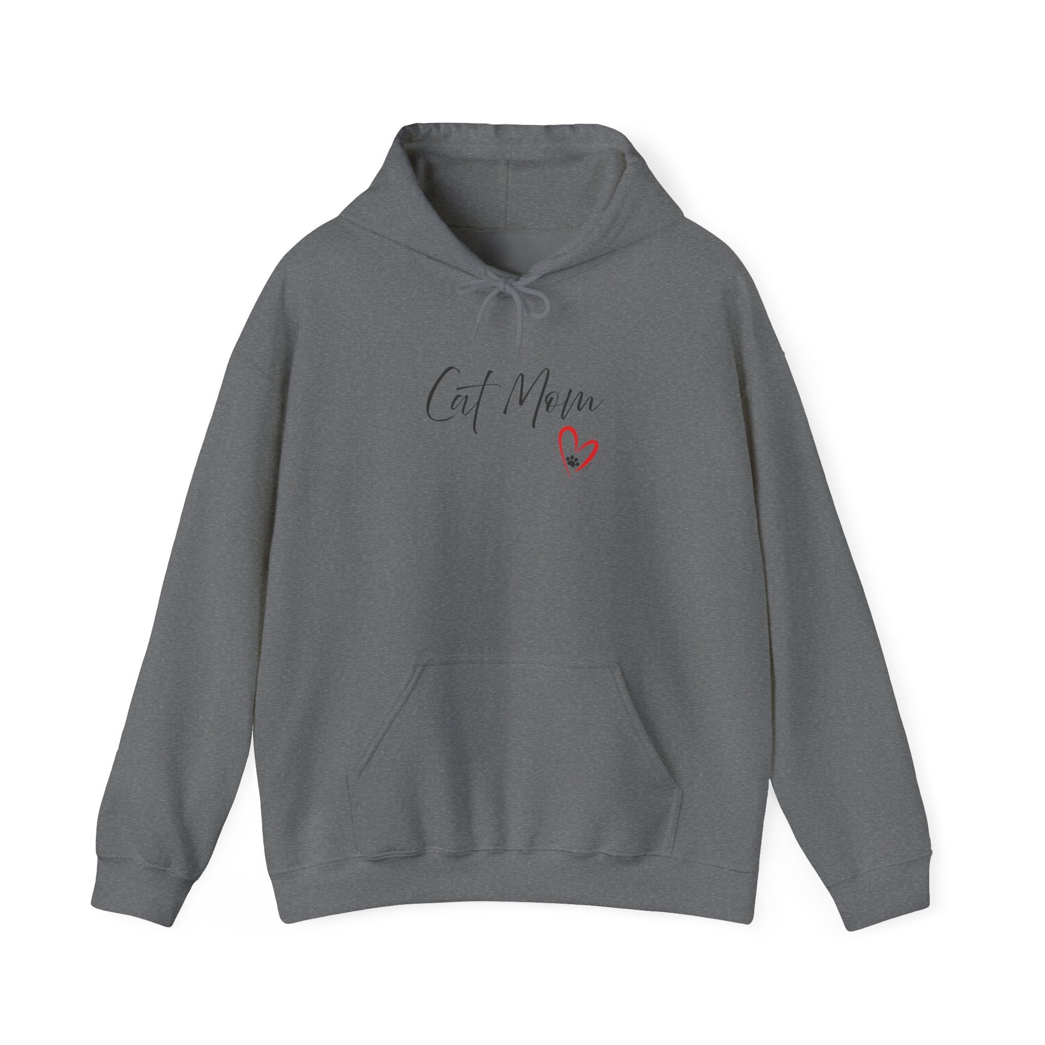 Modern Cat Mom Heart Graphic Design Hoodie Unisex Hoodie