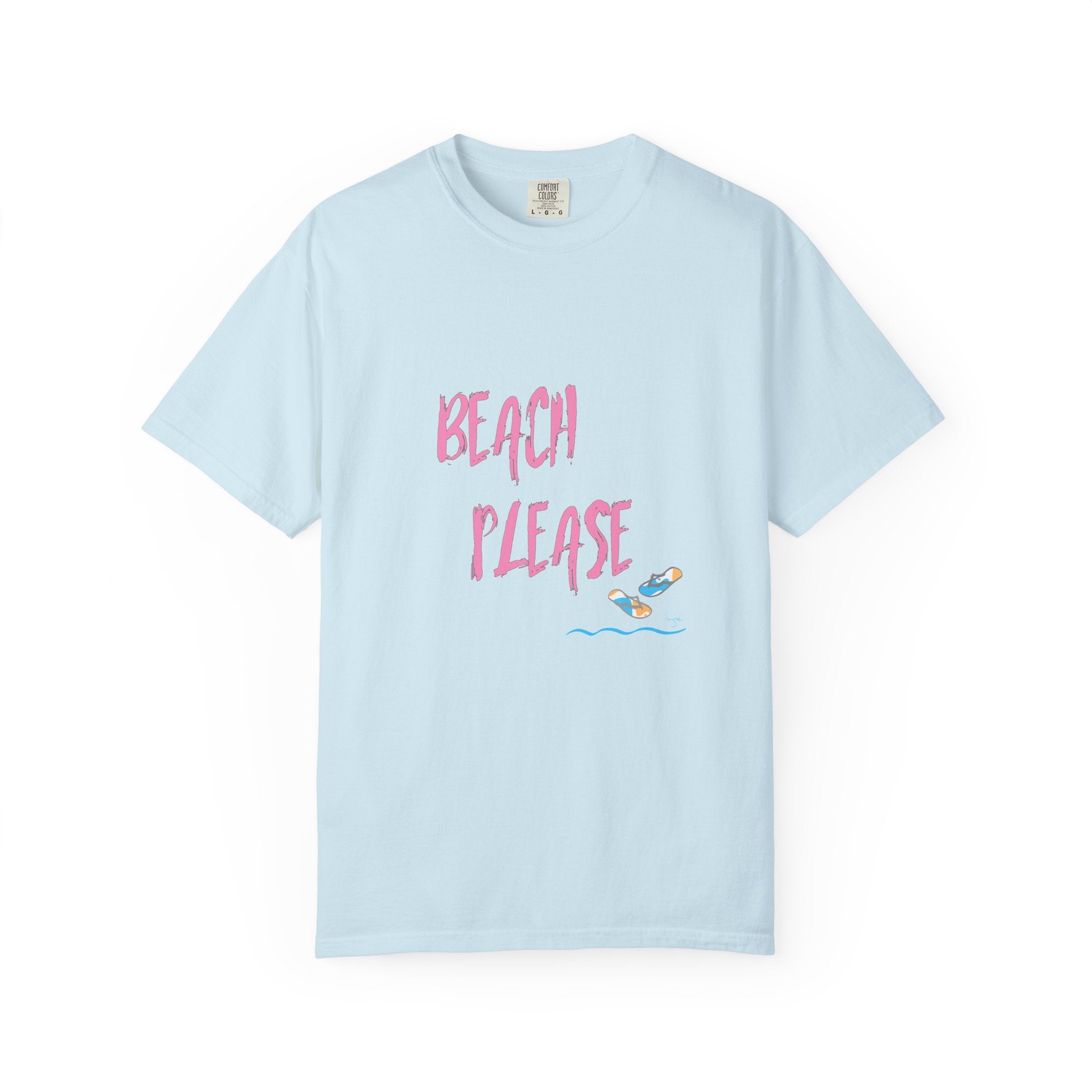 BEACH PLEASE Graphic Unisex Garment-Dyed T-shirt