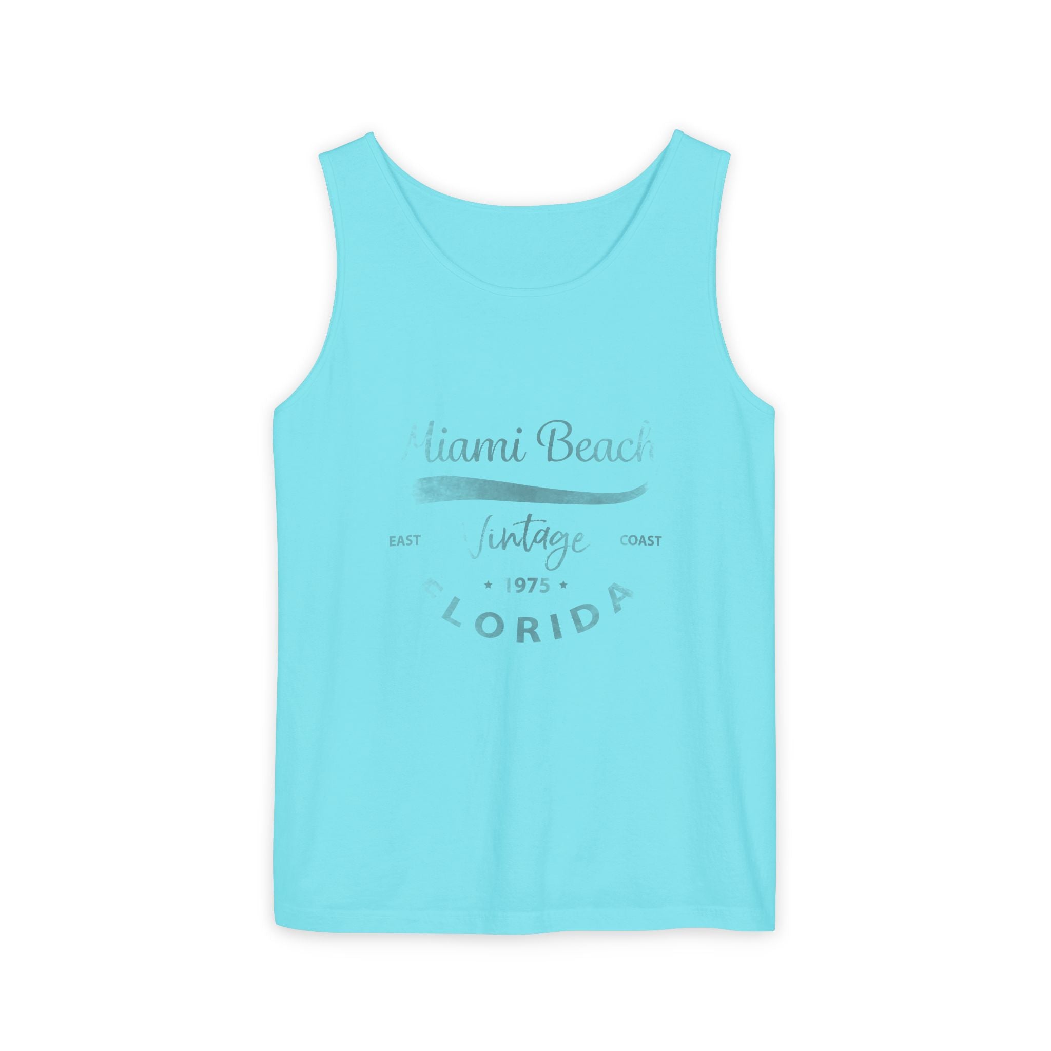Miami Beach Vintage Graphic Tee Unisex Garment-Dyed Tank Top
