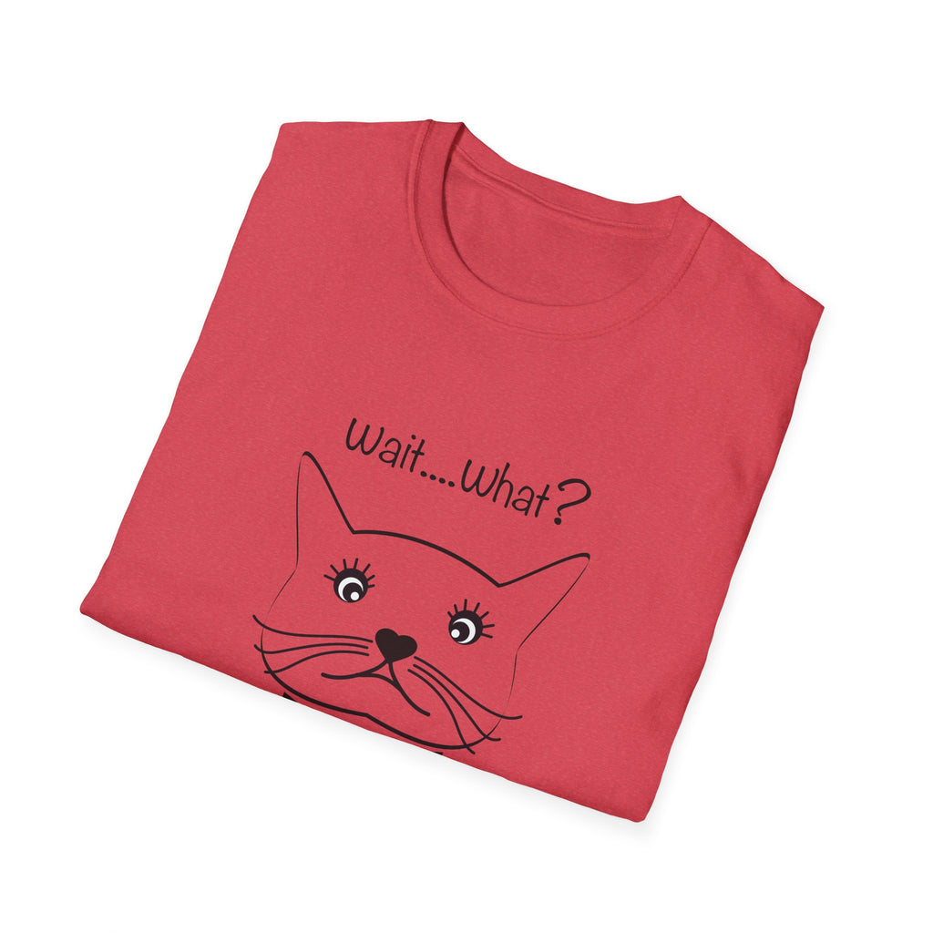 Wait, What? Funny Cat Graphic T-Shirt with Bow Tie