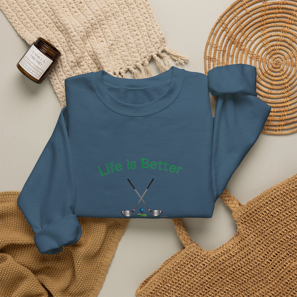 Life Is Better with Golf Graphic Unisex Heavy Blend™ Crewneck Sweatshirt