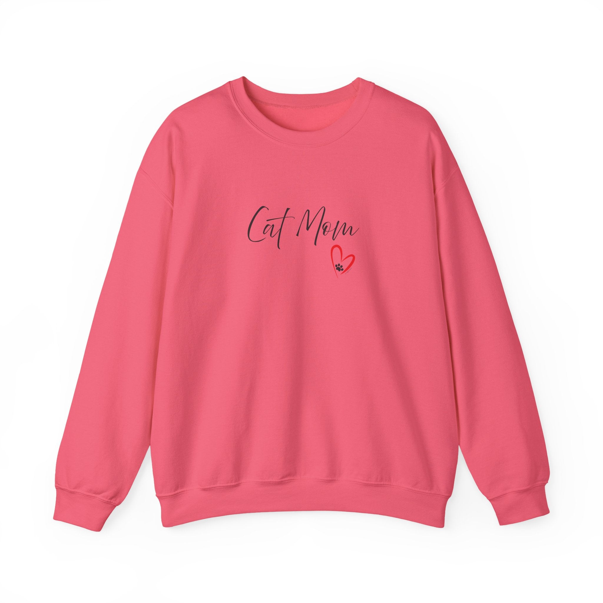Cat Mom Heart Unisex Crewneck Sweatshirt