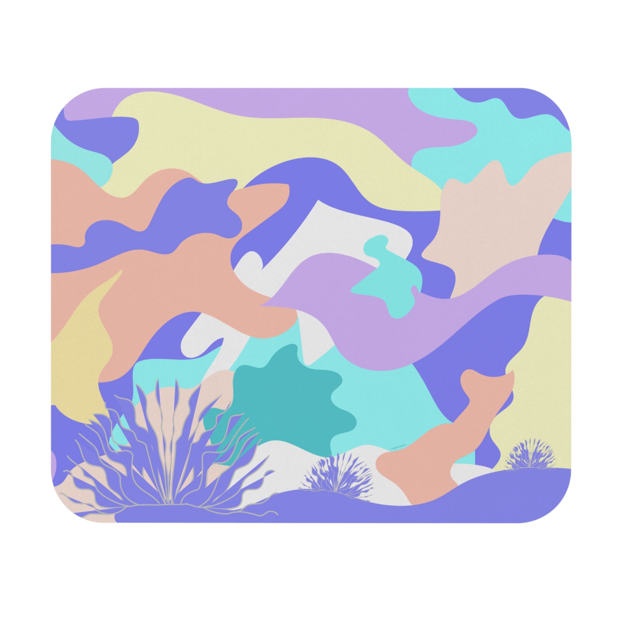 Under the Ocean Pastel Abstract Art Mouse Pad
