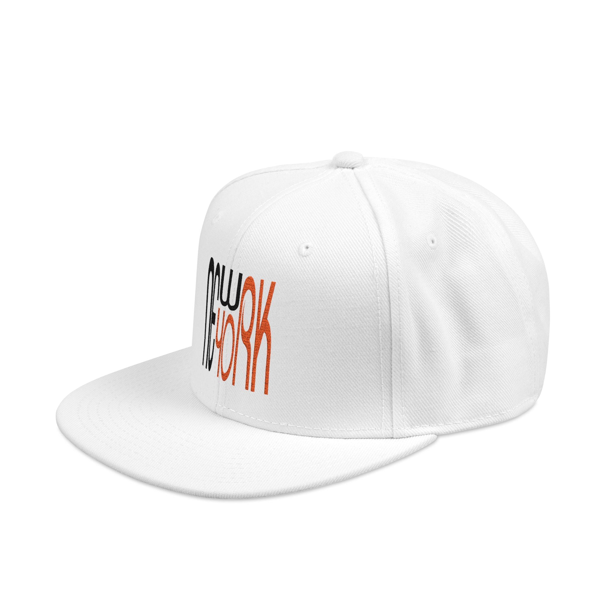 New York Black Red Lettering Unisex Snapback Cap (Embroidery)