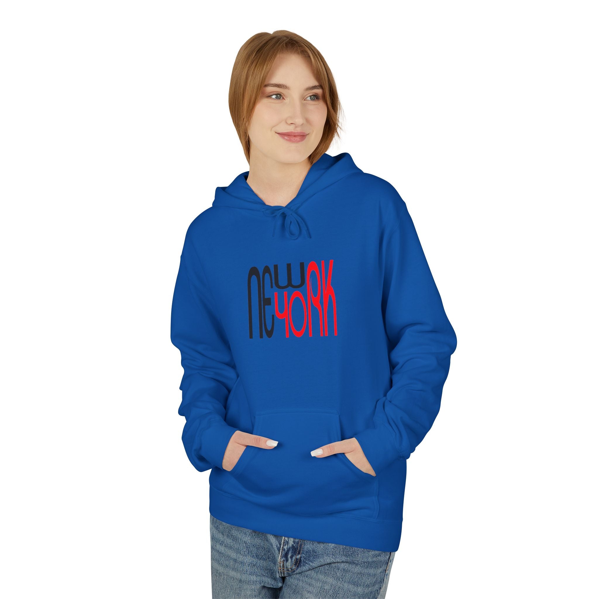 New York Retro Red Black Typography HoodieUnisex Hoodie