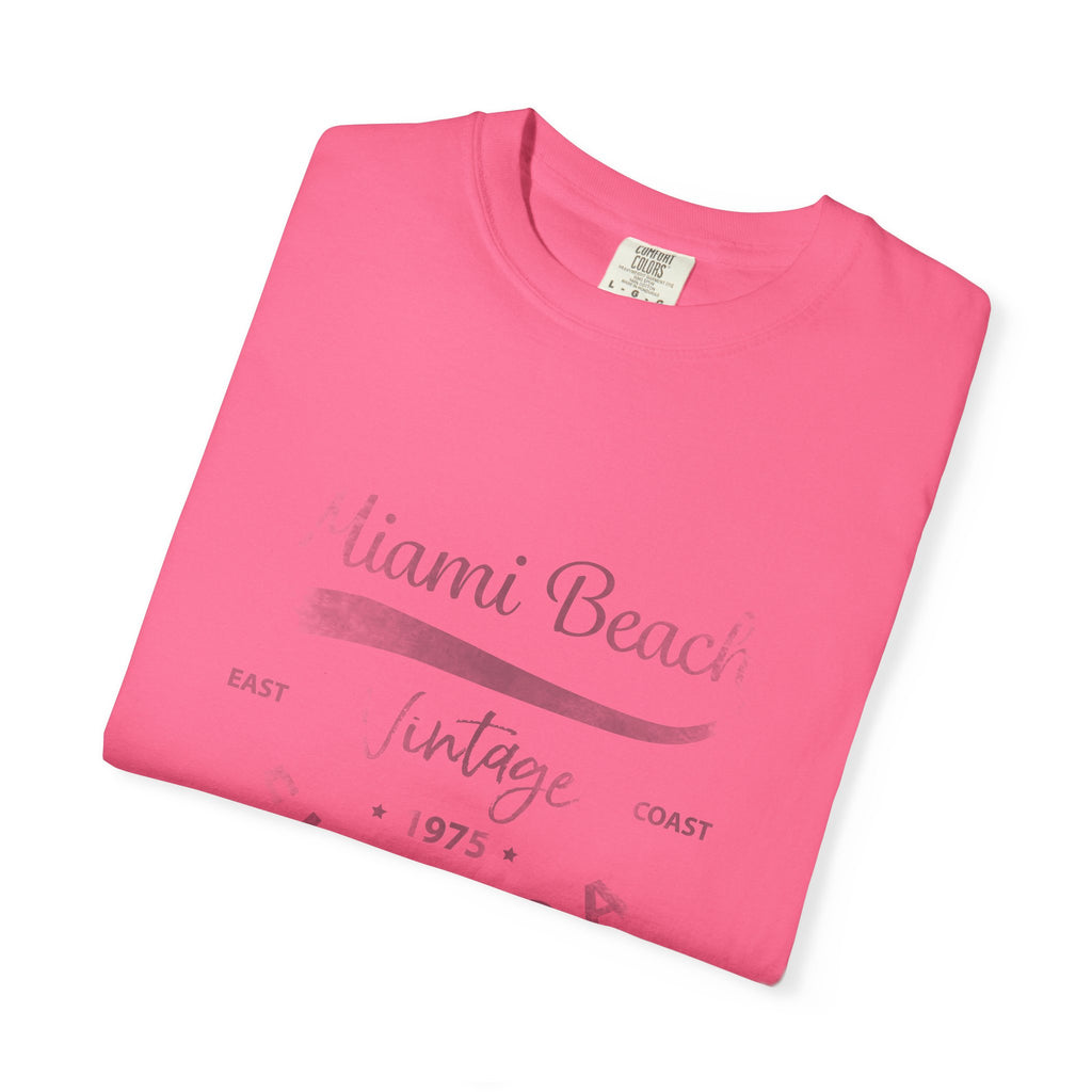 Miami Beach Florida Vintage Graphic Unisex Garment-Dyed T-shirt