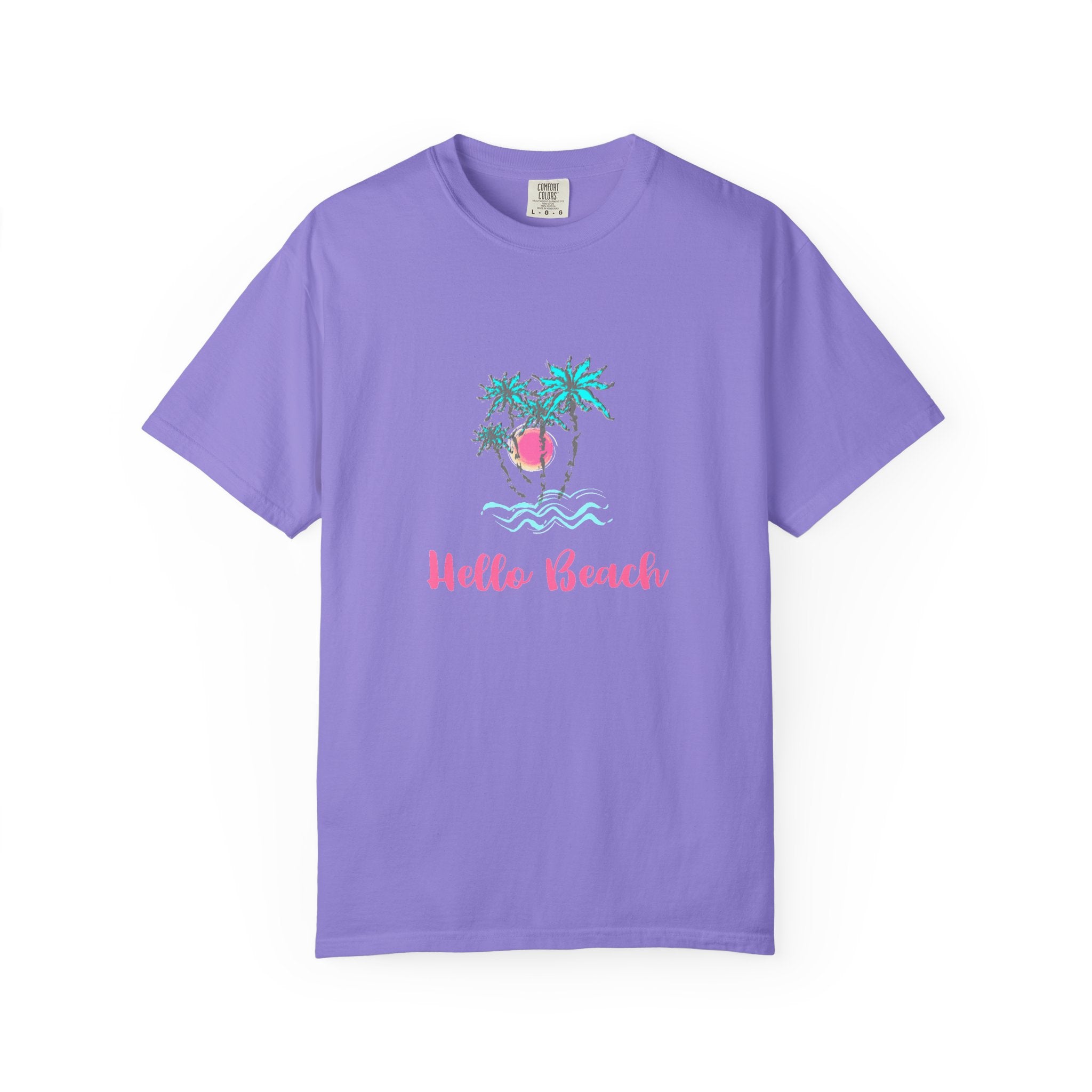 Hello Beach Graphic Unisex Garment-Dyed T-shirt
