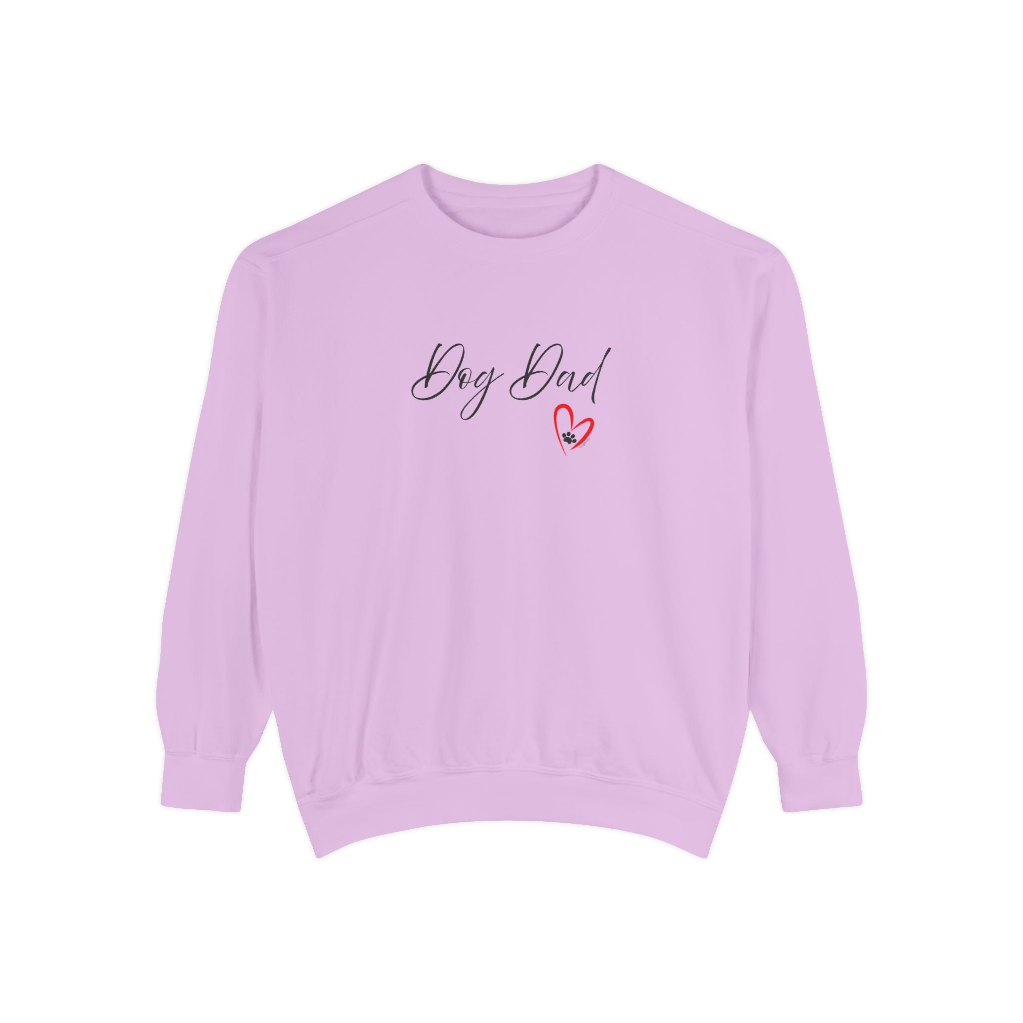Dog Dad Heart Graphic Hoodie Garment-Dyed Sweatshirt