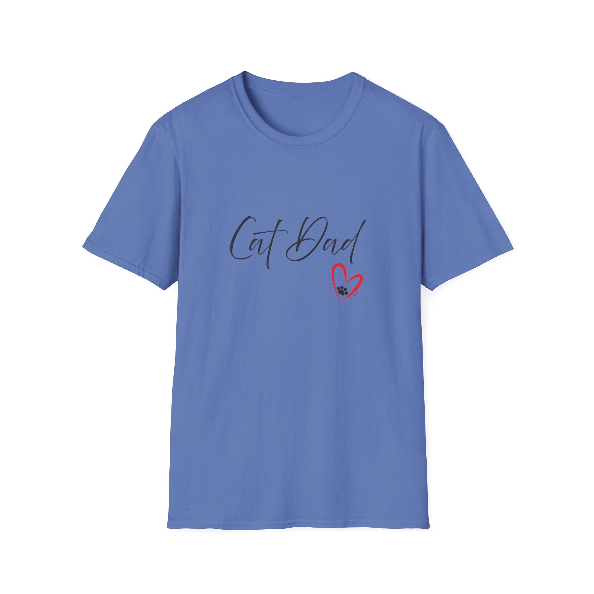 Cat Dad Heart Paw Graphic T-Shirt
