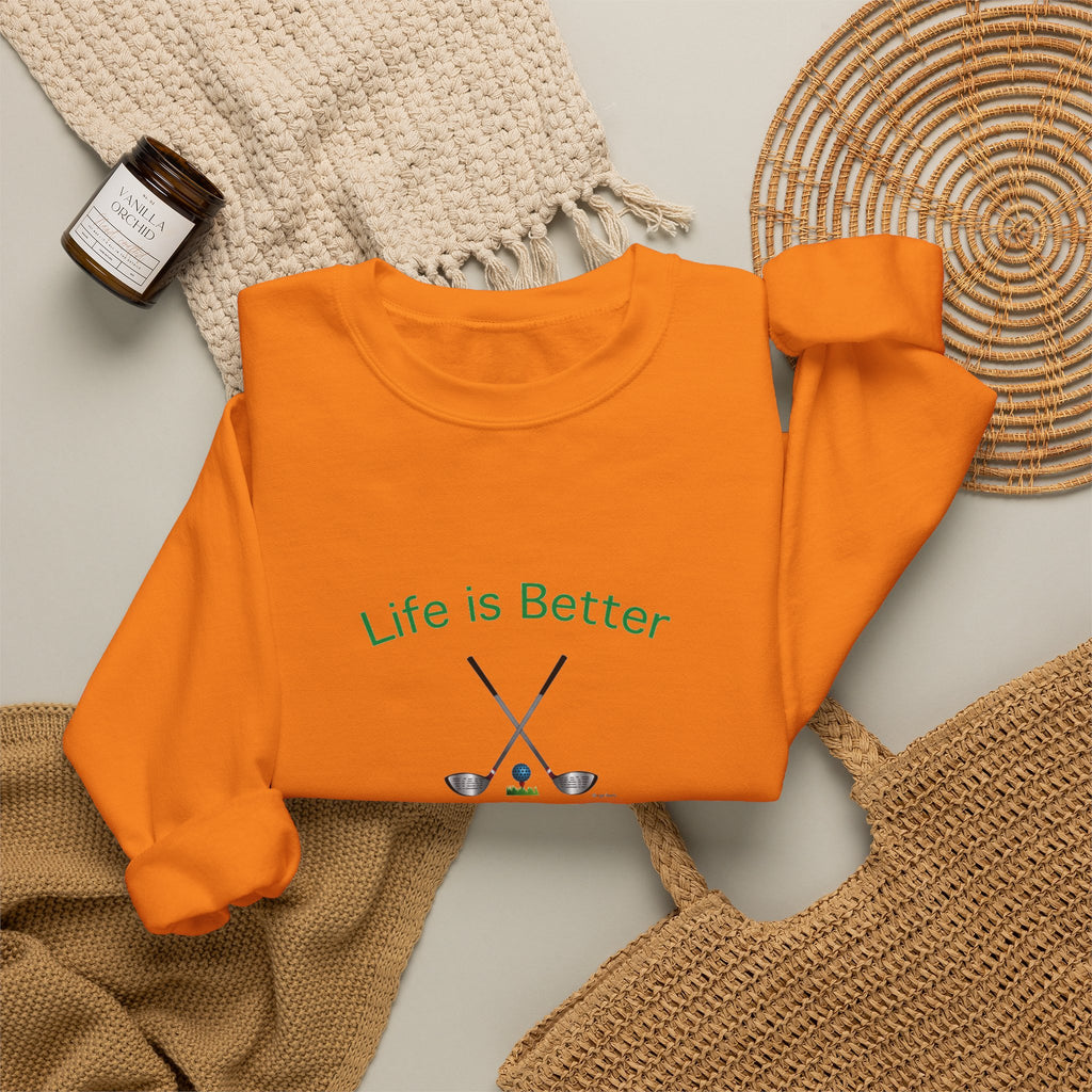 Life Is Better with Golf Graphic Unisex Heavy Blend™ Crewneck Sweatshirt