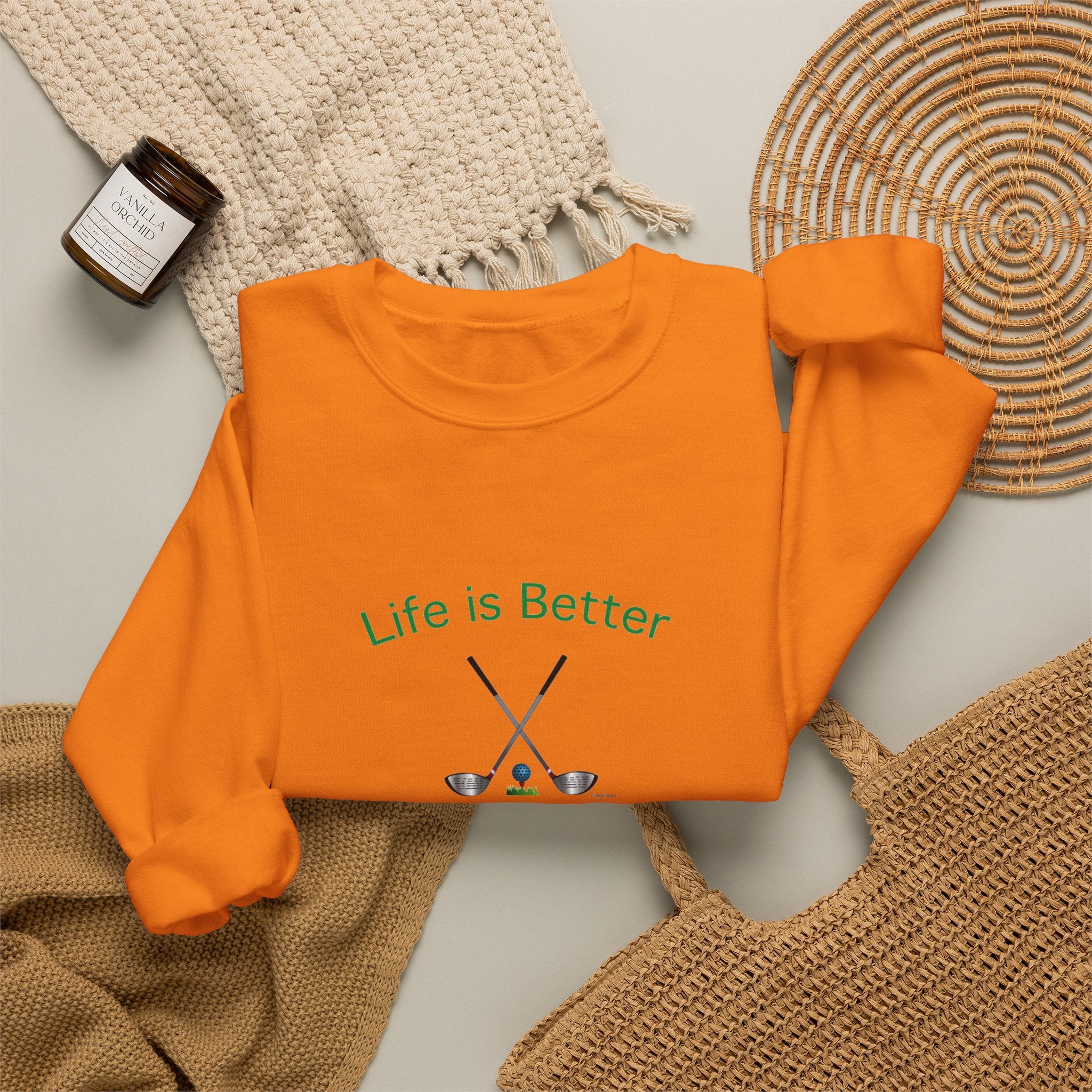 Life Is Better with Golf Graphic Unisex Heavy Blend™ Crewneck Sweatshirt