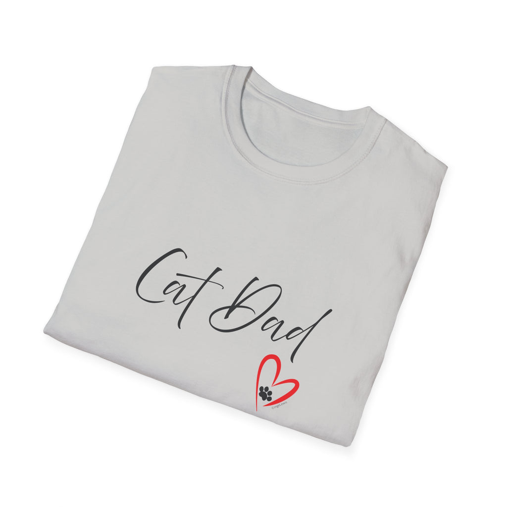 Cat Dad Heart Paw Graphic T-Shirt