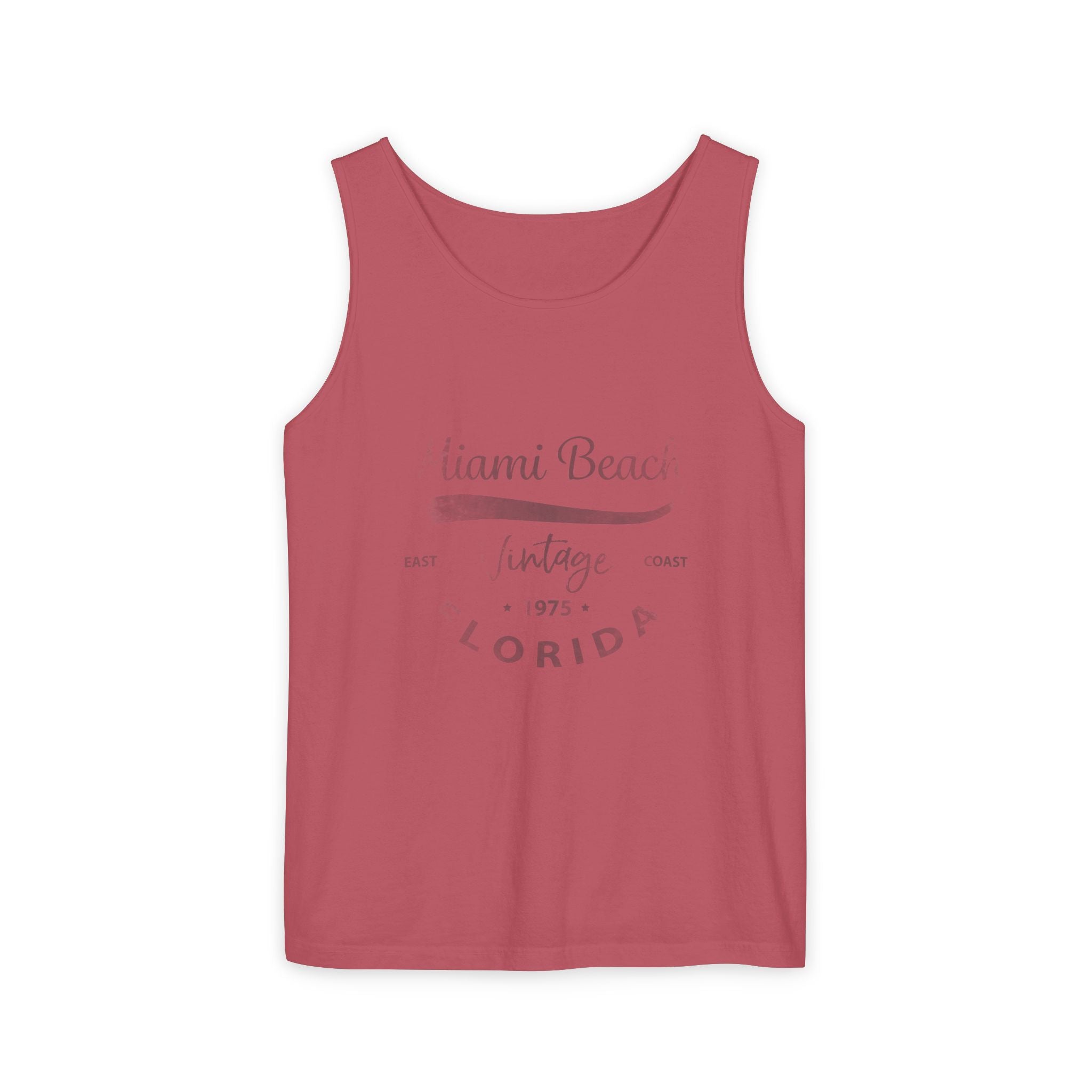 Miami Beach Vintage Graphic Tee Unisex Garment-Dyed Tank Top