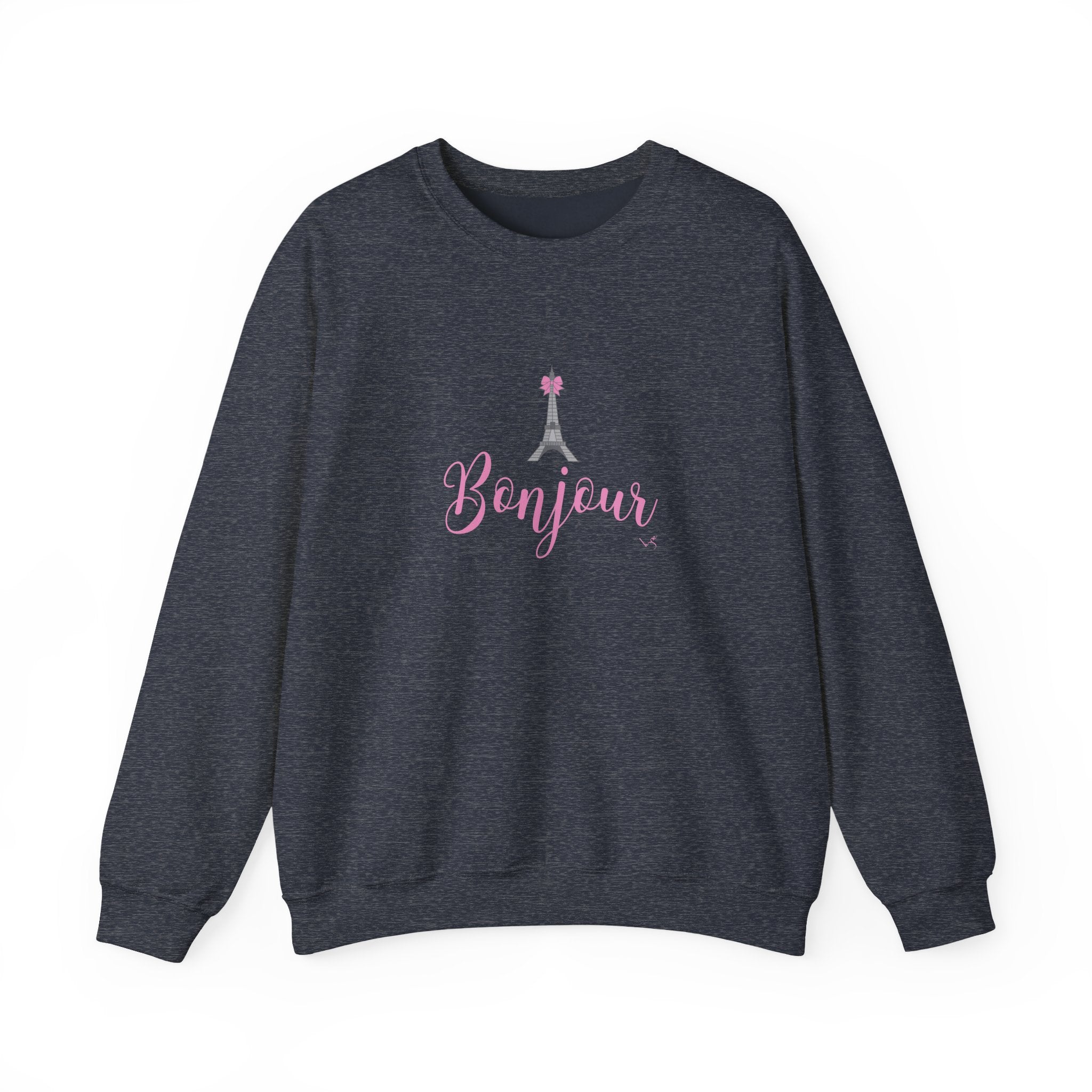 Bonjour Paris Eiffel Tower Graphic Sweatshirt - Unisex Heavy Blend™ Crewneck Sweatshirt