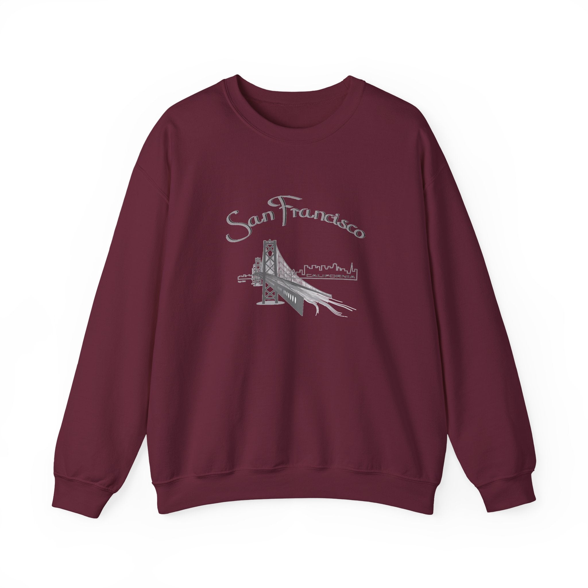 San Francisco Bridge Crewneck Sweatshirt — Vintage City Skyline Pullover