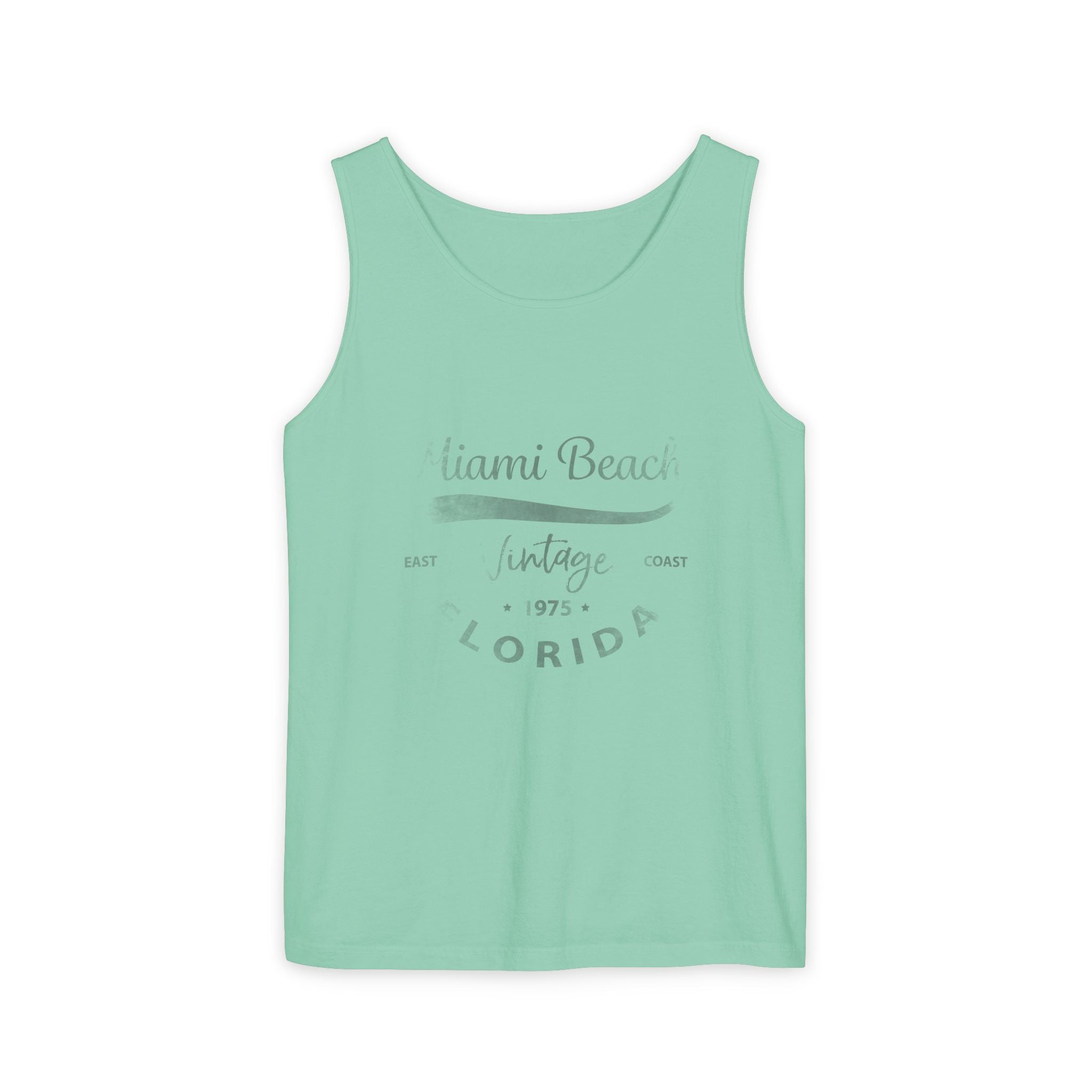 Miami Beach Vintage Graphic Tee Unisex Garment-Dyed Tank Top