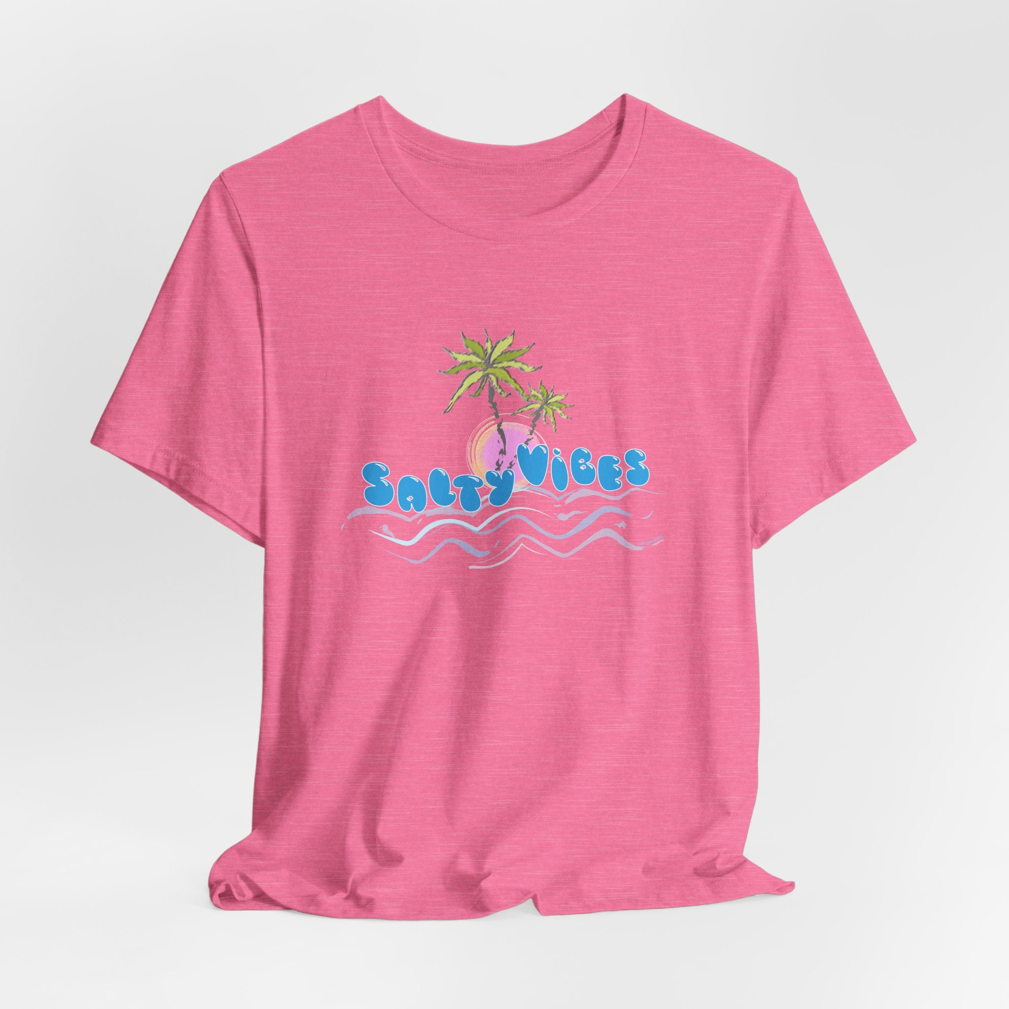 Salty Vibes Palm Trees Beach Graphic Unisex Short Sleeve Tee