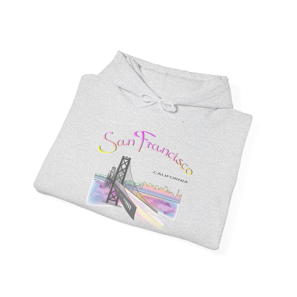 San Francisco Rainbow Bridge Graphic Hoodie - Unisex Heavy Blend™ Hooded Sweatshirt
