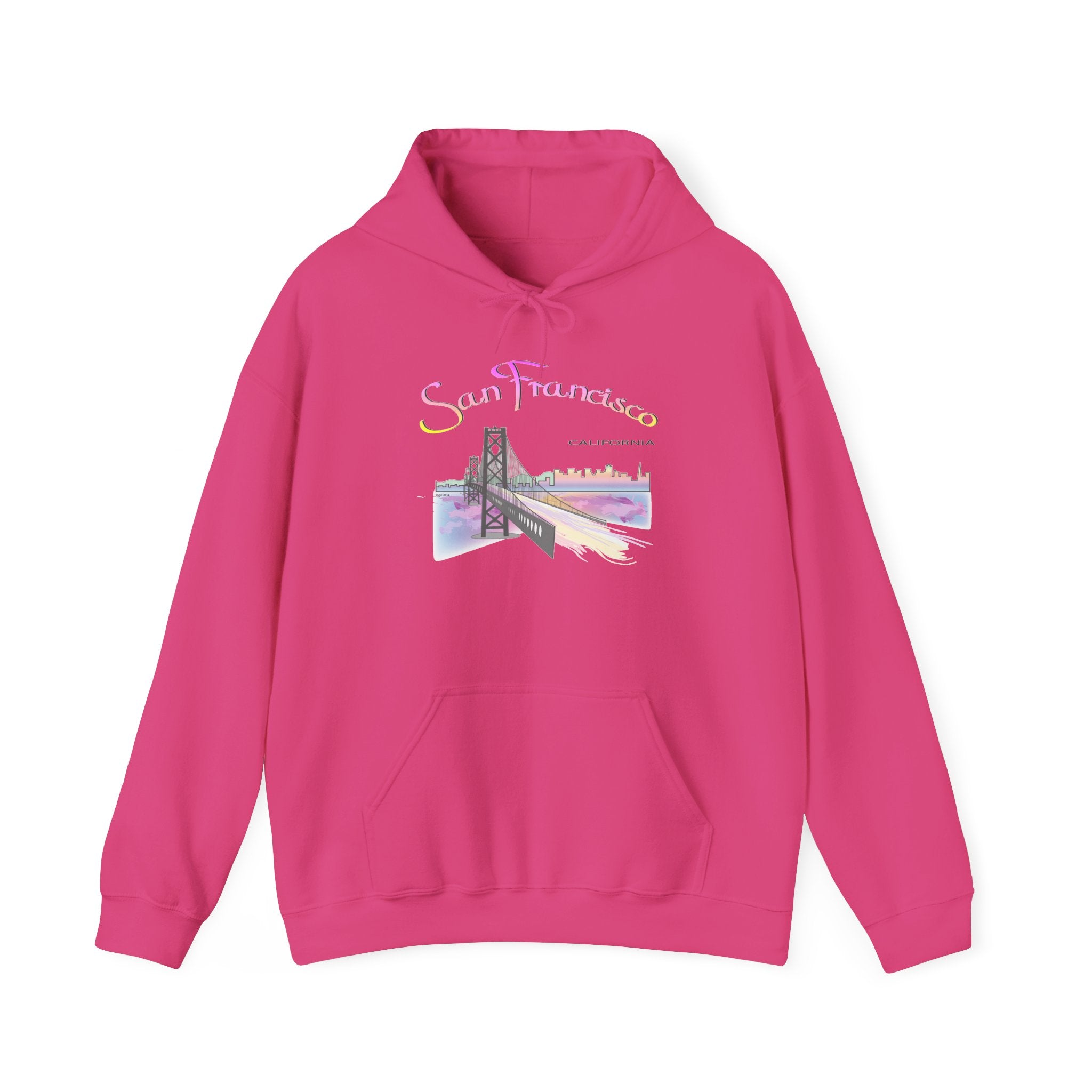 San Francisco Rainbow Bridge Graphic Hoodie - Unisex Heavy Blend™ Hooded Sweatshirt
