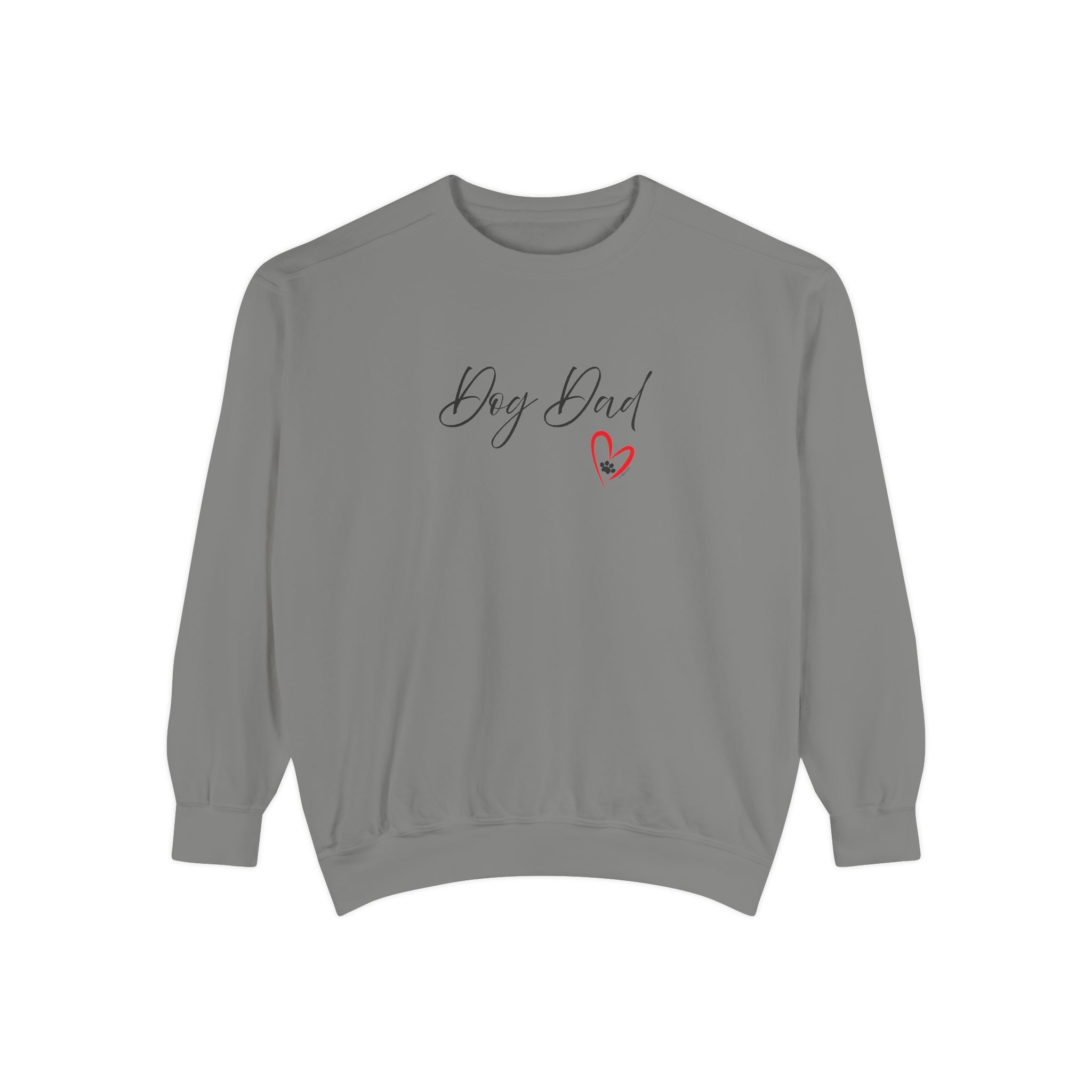 Dog Dad Heart Graphic Hoodie Garment-Dyed Sweatshirt