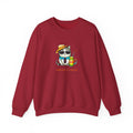 Fun Purr-fectly Chilled Cat Graphic Unisex Heavy Blend™ Crewneck Sweatshirt
