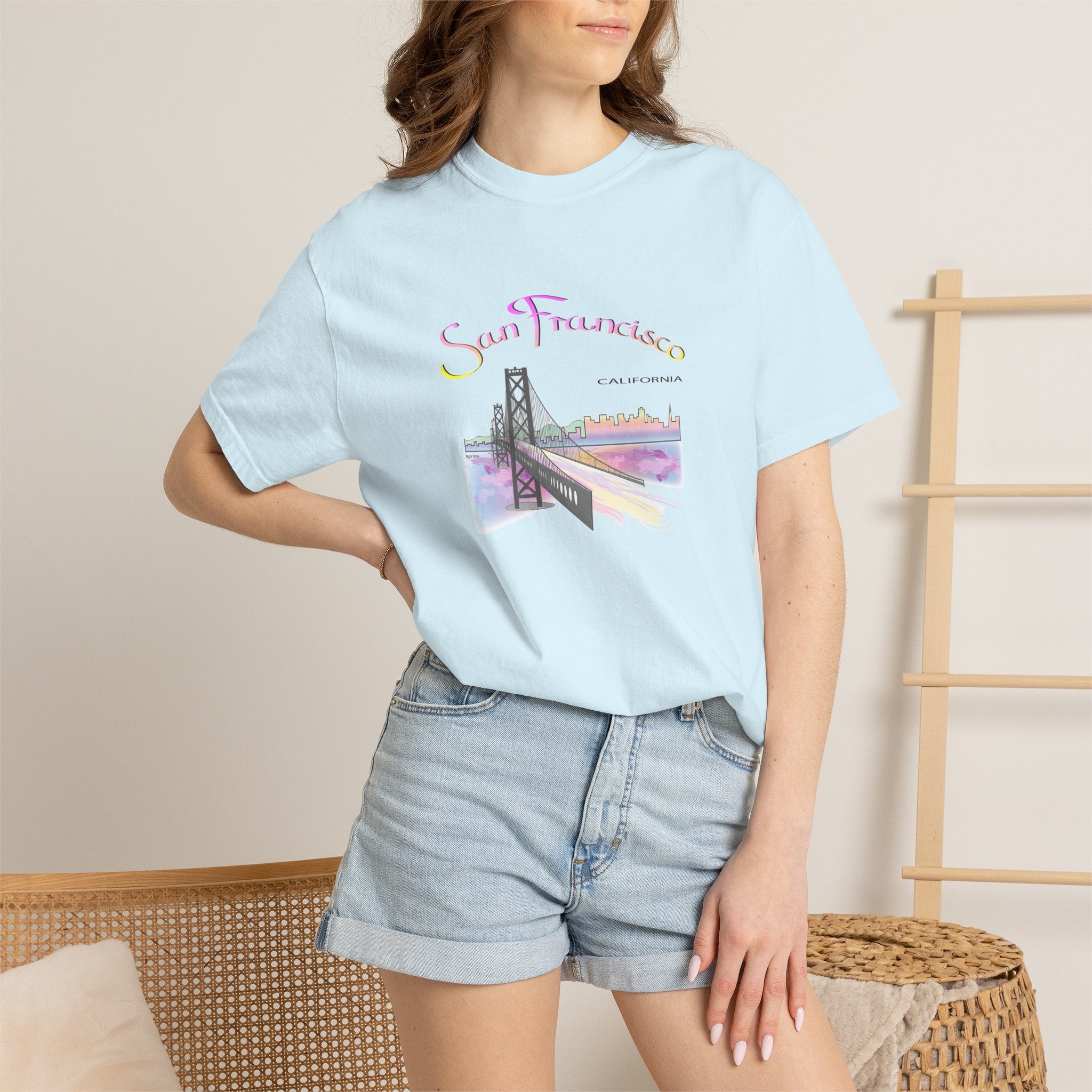 San Francisco Rainbow Golden Gate Bridge Graphic Unisex T-shirt