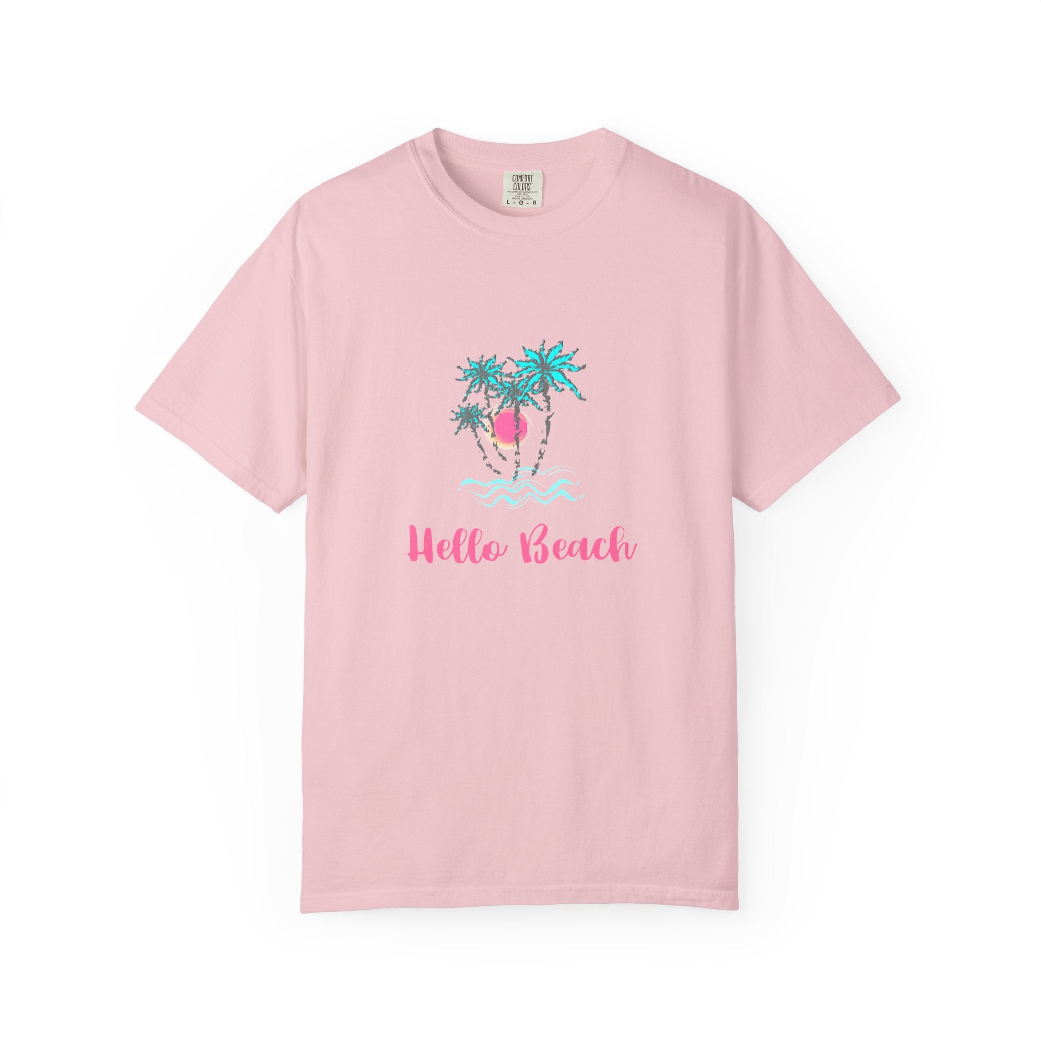 Hello Beach Graphic Unisex Garment-Dyed T-shirt