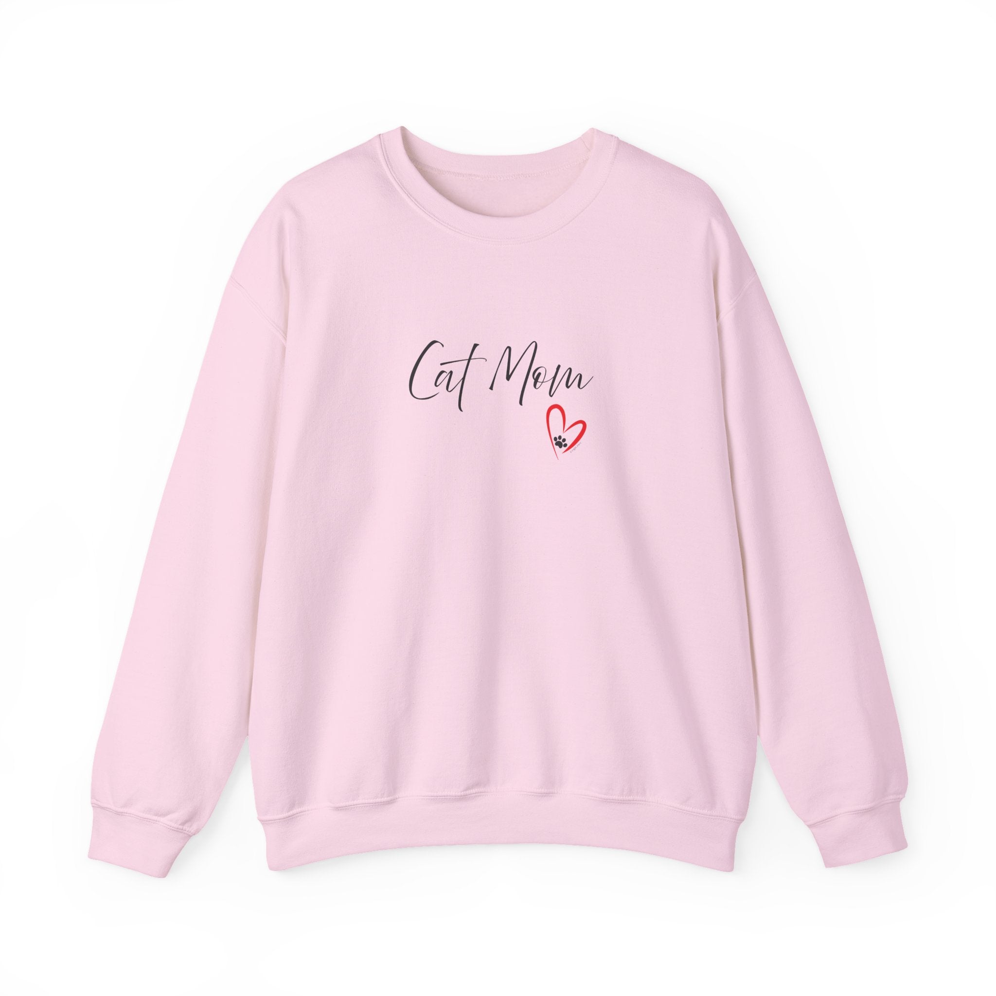 Cat Mom Heart Unisex Crewneck Sweatshirt
