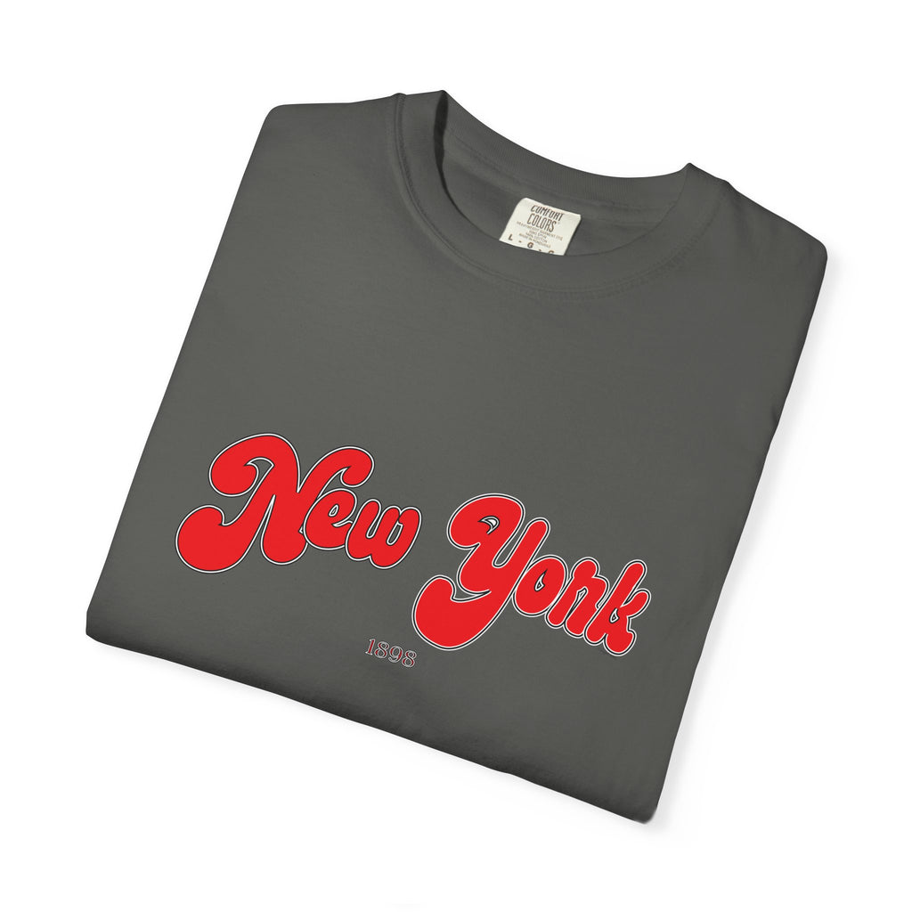 New York 1898 Black Red Lettering Graphic Tee
