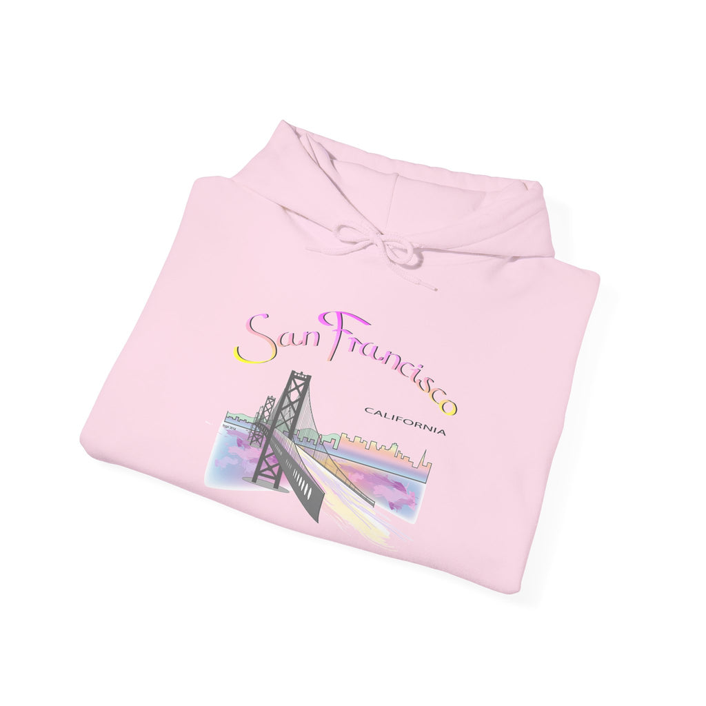 San Francisco Rainbow Bridge Graphic Hoodie - Unisex Heavy Blend™ Hooded Sweatshirt